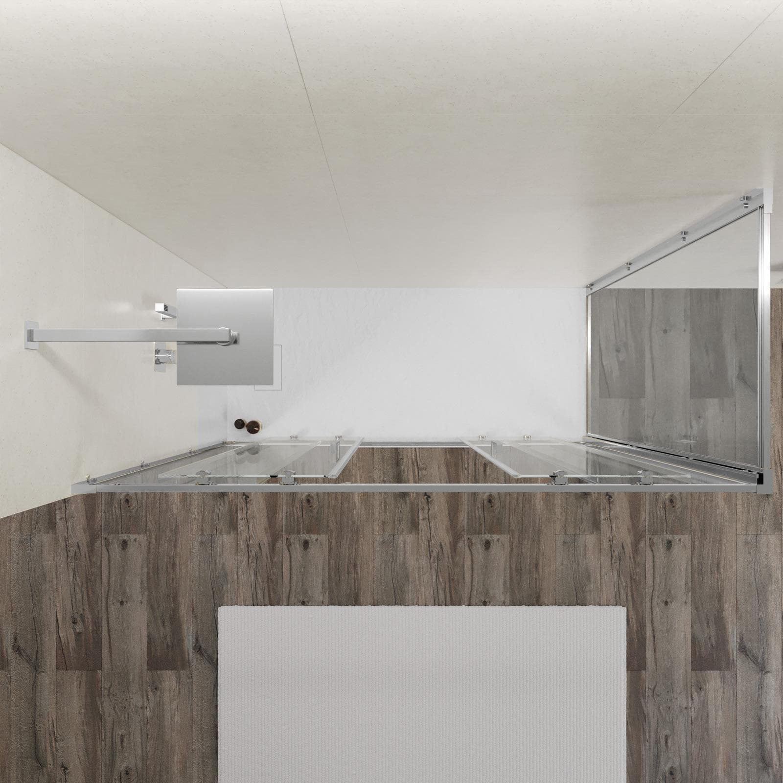 Box doccia 70x160 cm doppio scorrevole vetro temperato 6mm trasparente 185h - Young