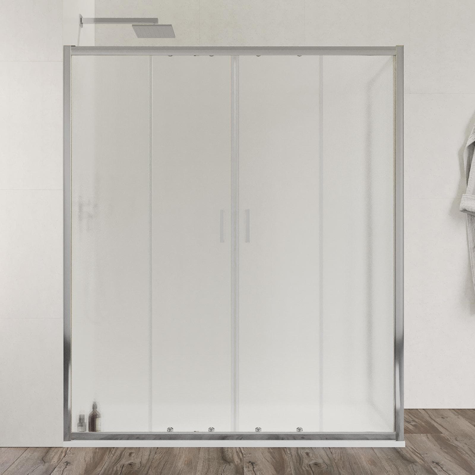Box doccia 70x170 cm doppio scorrevole vetro temperato 6mm stampato 185h - Young