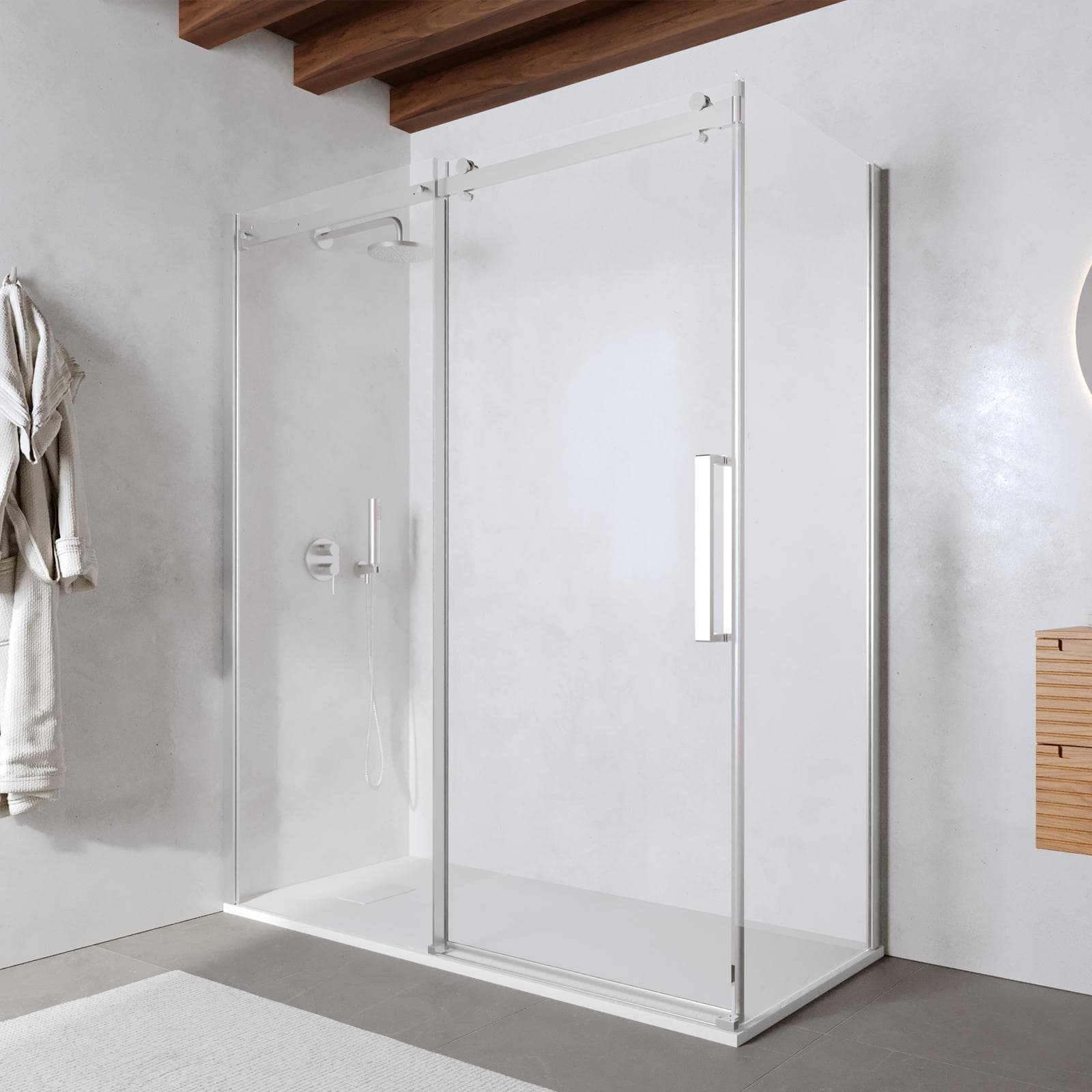 Box doccia 70x170 cm scorrevole in vetro anticalcare trasparente e profilo cromo 200h - Lucy