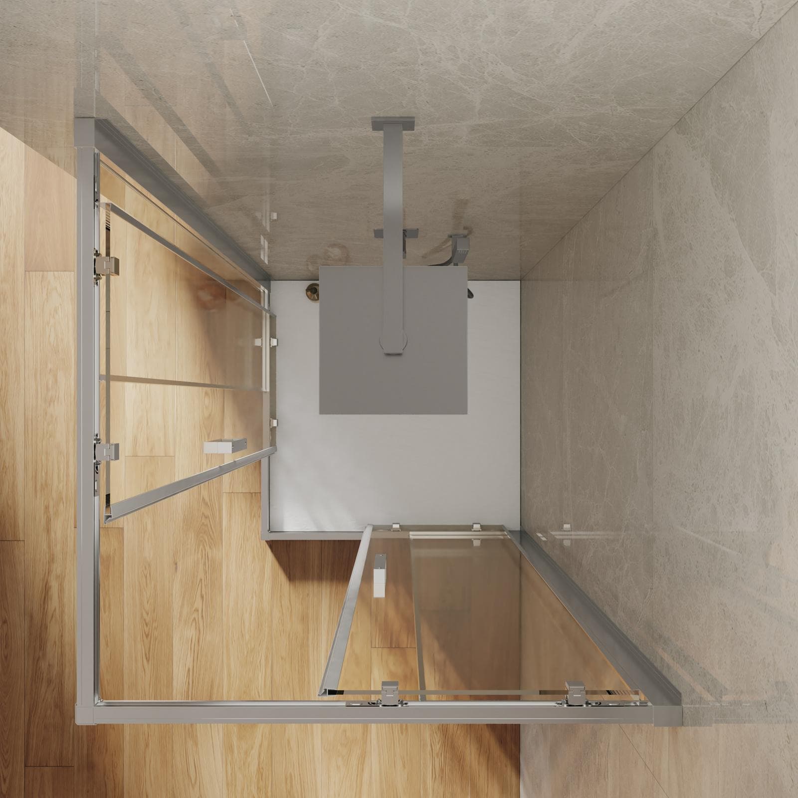 Box doccia 70x70 cm angolare scorrevole vetro trasparente anticalcare profilo cromo 195h - Moritz