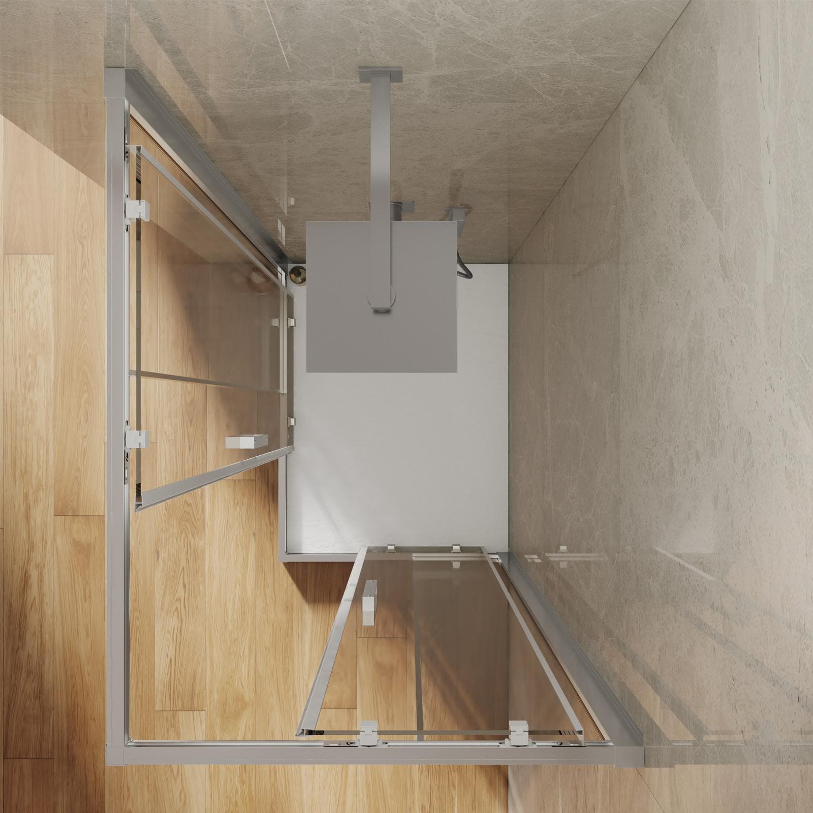 Box doccia 70x80 cm angolare scorrevole vetro trasparente anticalcare profilo cromo 195h - Moritz