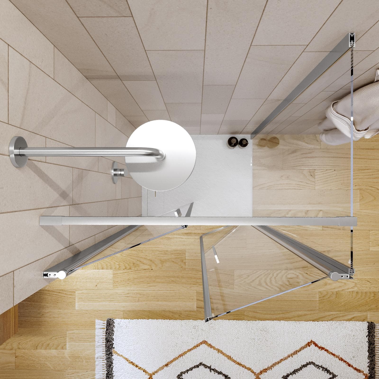 Box doccia 70x90 apertura saloon con vetro anticalcare trasparente e profilo cromo 195h - Lost