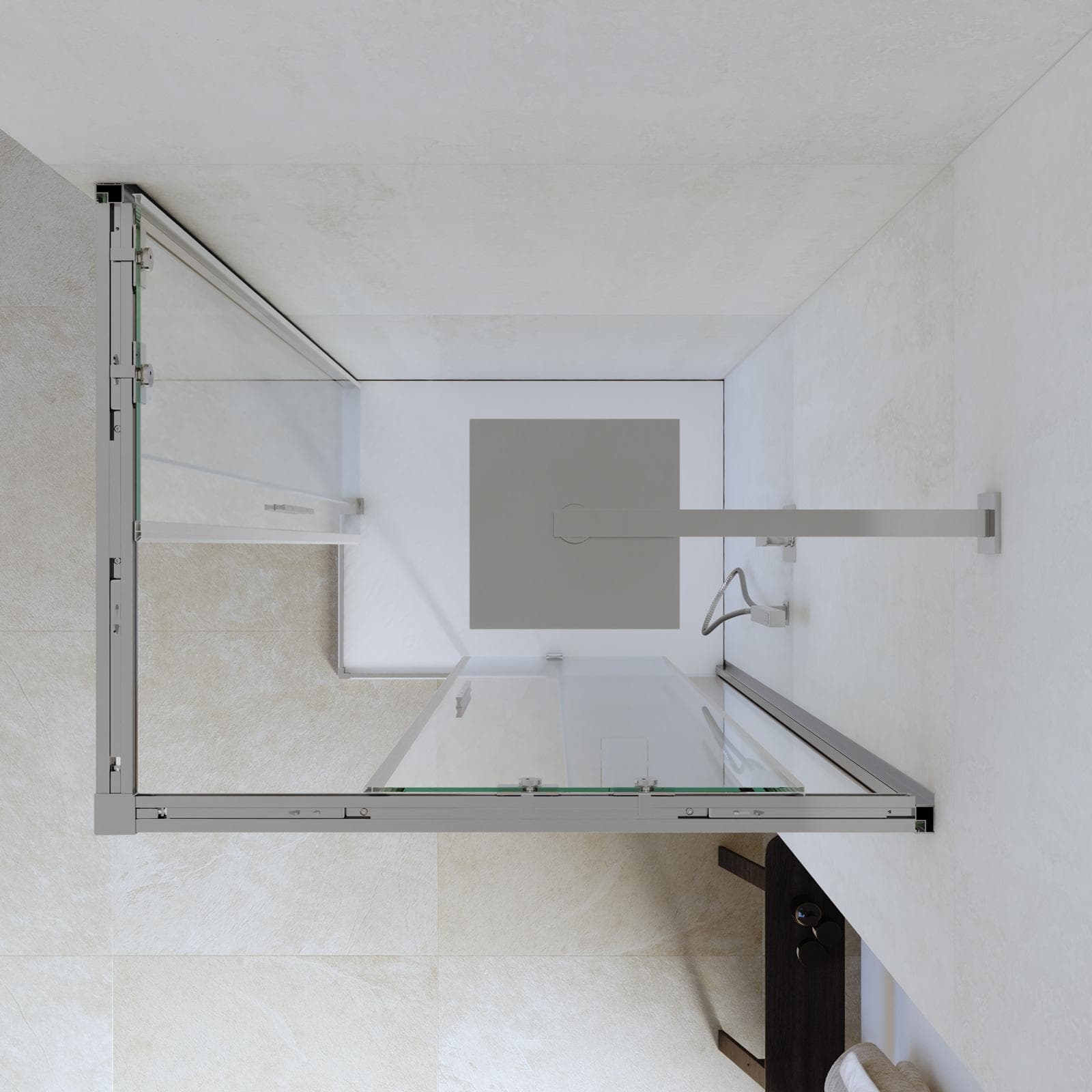 Box doccia 70x90 cm angolare scorrevole con vetro trasparente e profilo cromo 195h - Silent