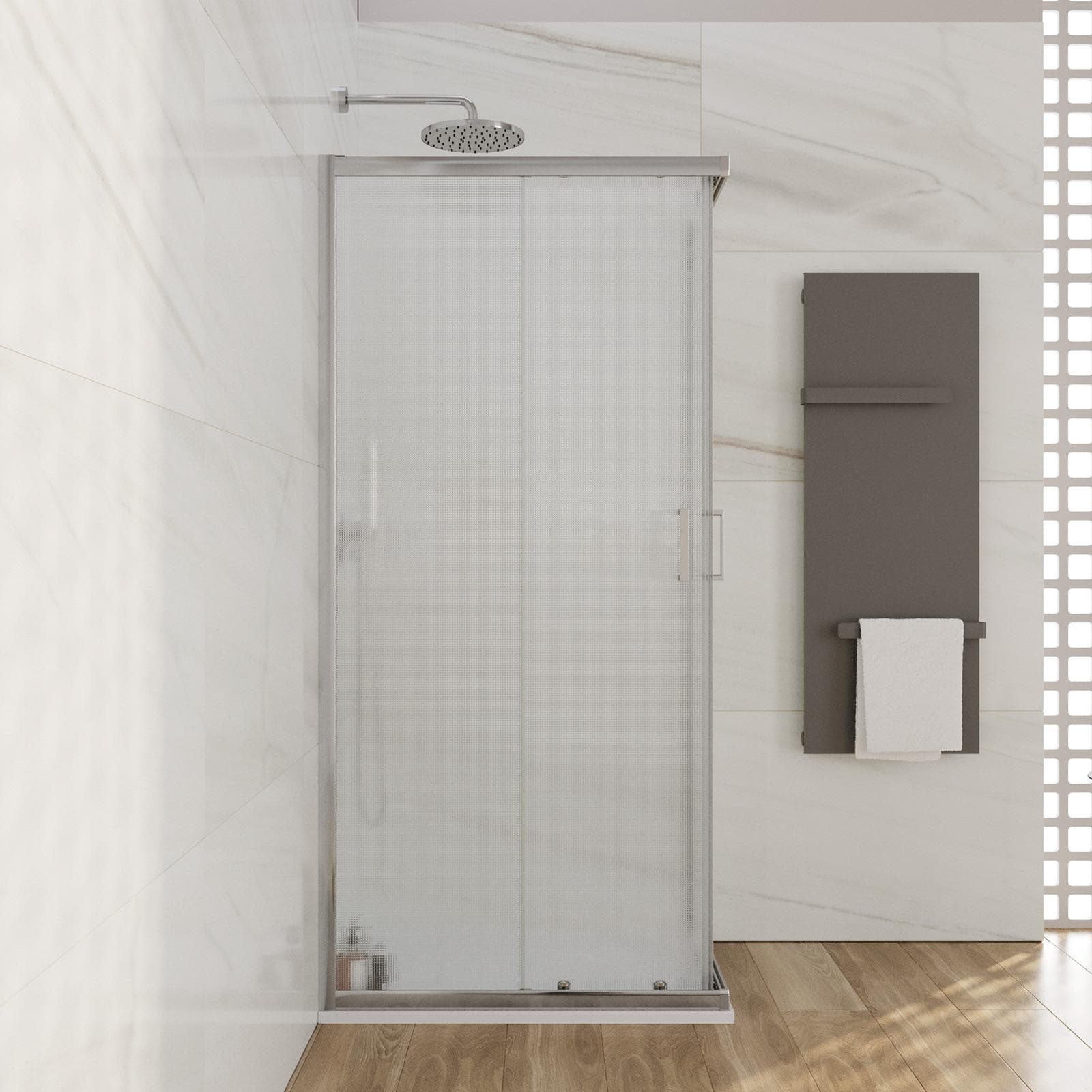 Box doccia 70x90 cm doppio scorrevole vetro temperato 6mm stampato 185h - Young