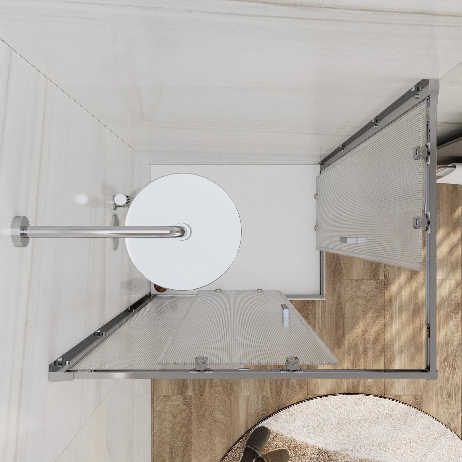 Box doccia 70x90 cm doppio scorrevole vetro temperato 6mm stampato 185h - Young