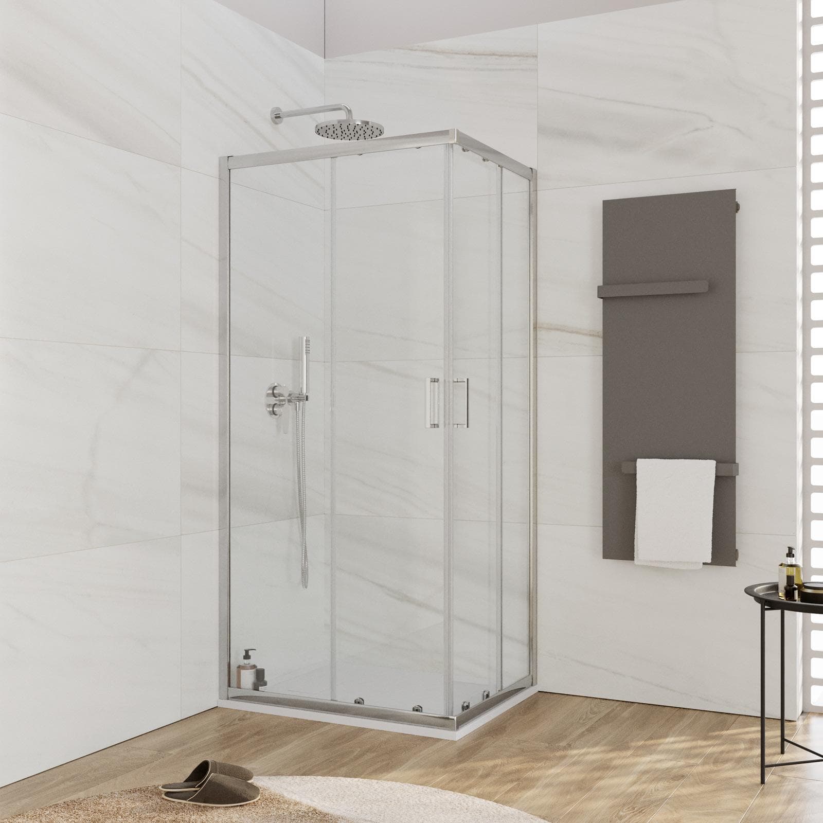Box doccia 70x90 cm doppio scorrevole vetro temperato 6mm trasparente 185h - Young