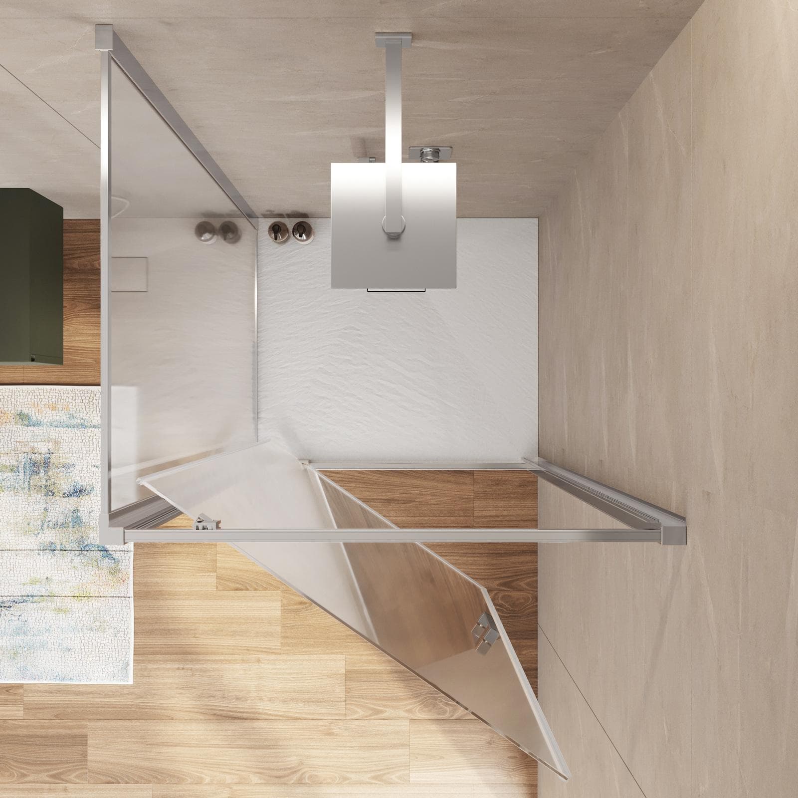 Box doccia 70x90 cm battente vetro trasparente anticalcare profilo cromo 195h - Moritz