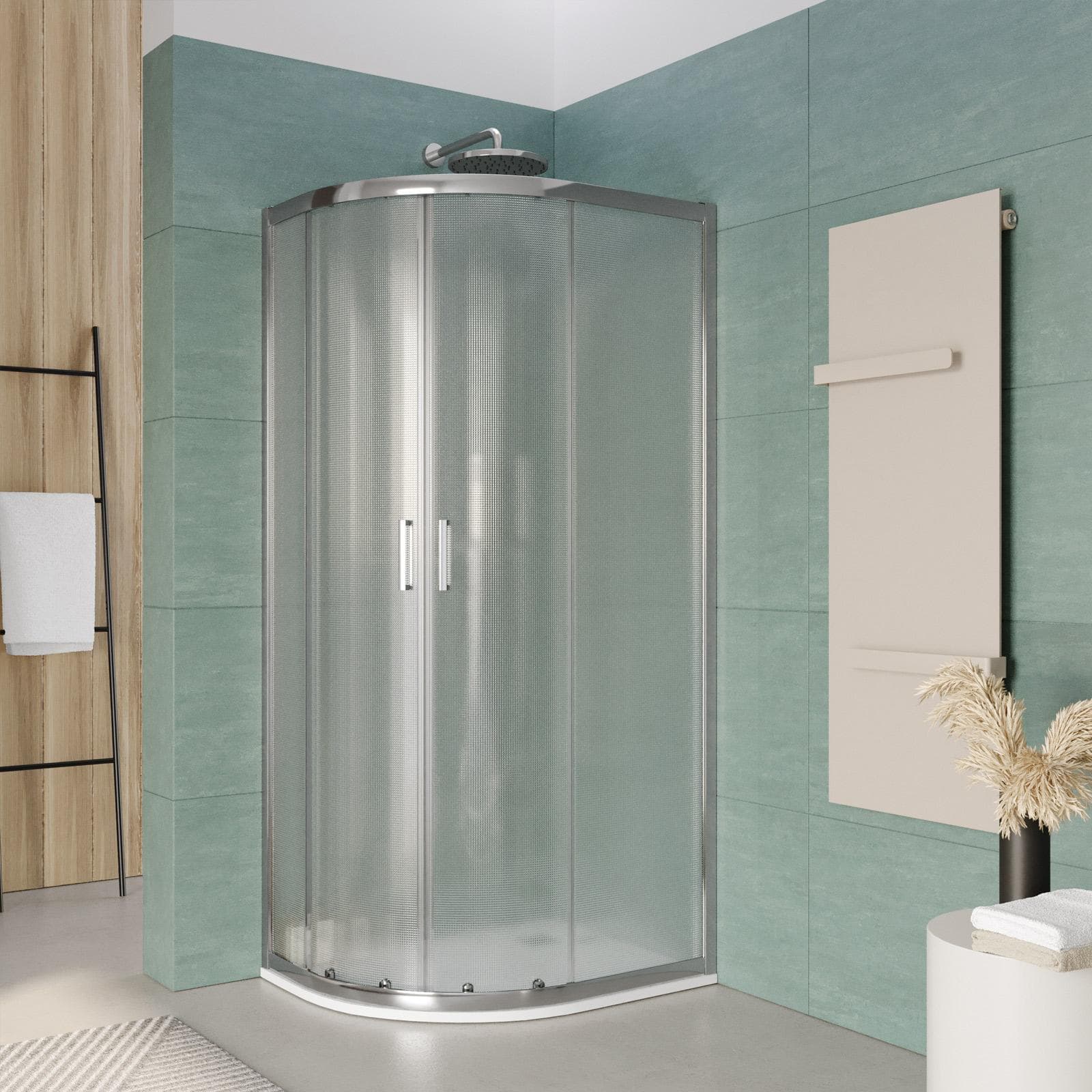 Box doccia semicircolare 70x90 cm vetro stampato 185h - Young