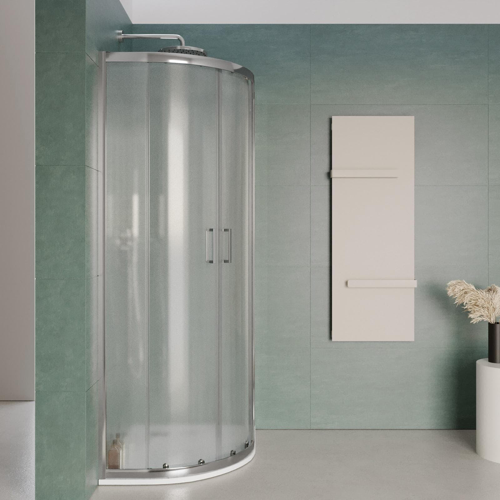 Box doccia semicircolare 70x90 cm vetro stampato 185h - Young