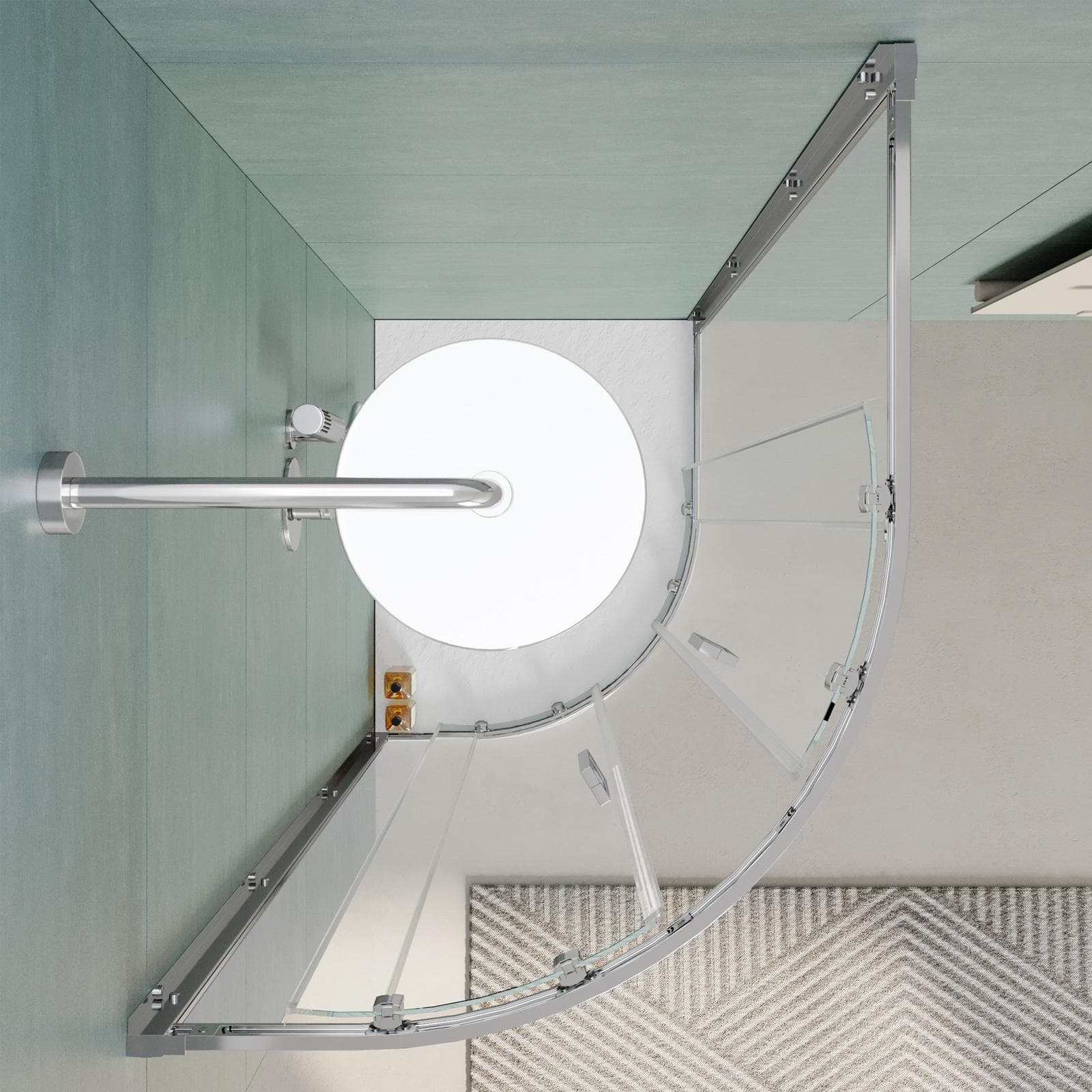 Box doccia 70x90 cm semicircolare vetro temperato 6mm trasparente 185h - Young