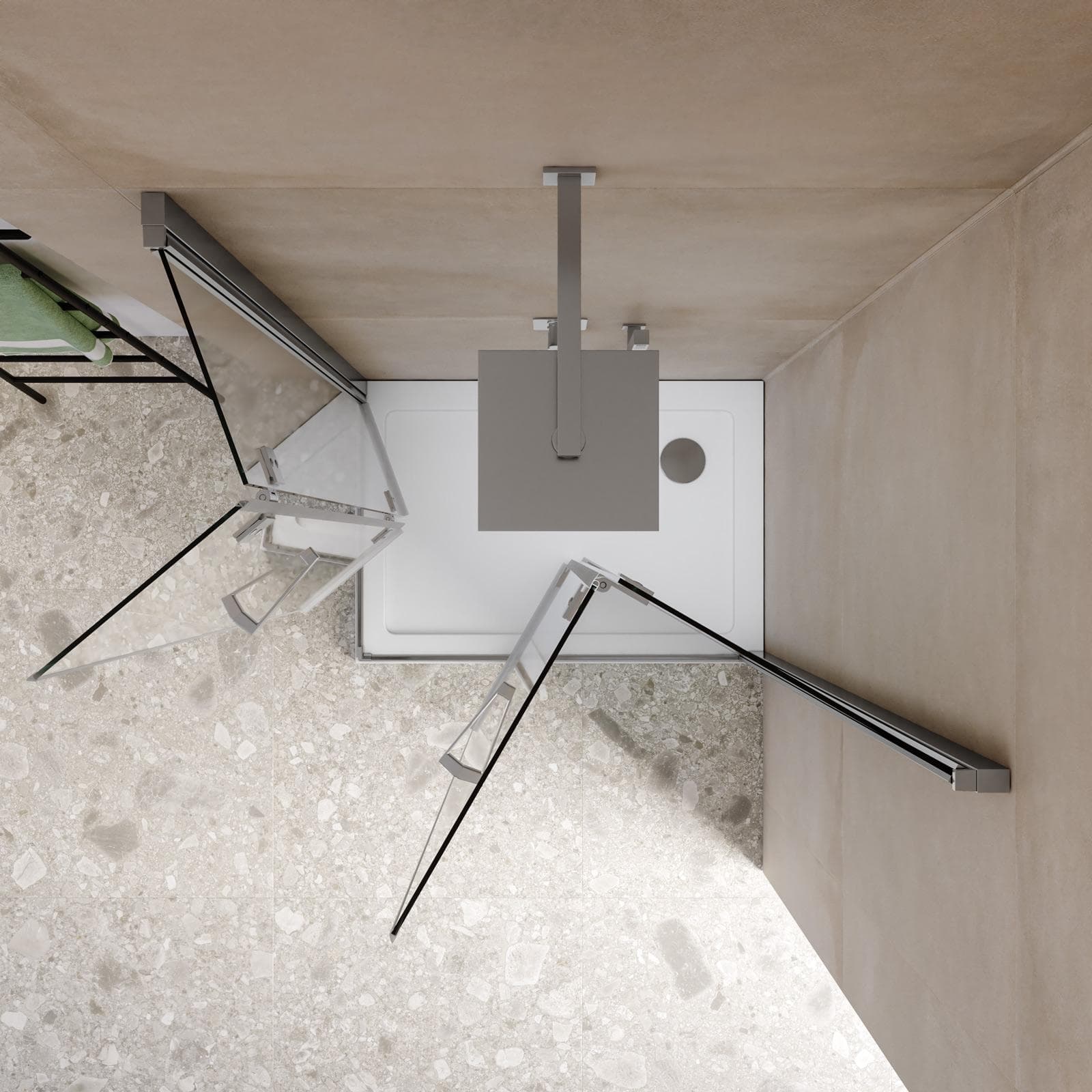 Box doccia 75x100 cm doppio soffietto vetro anticalcare trasparente profilo cromo 195h - Flexy