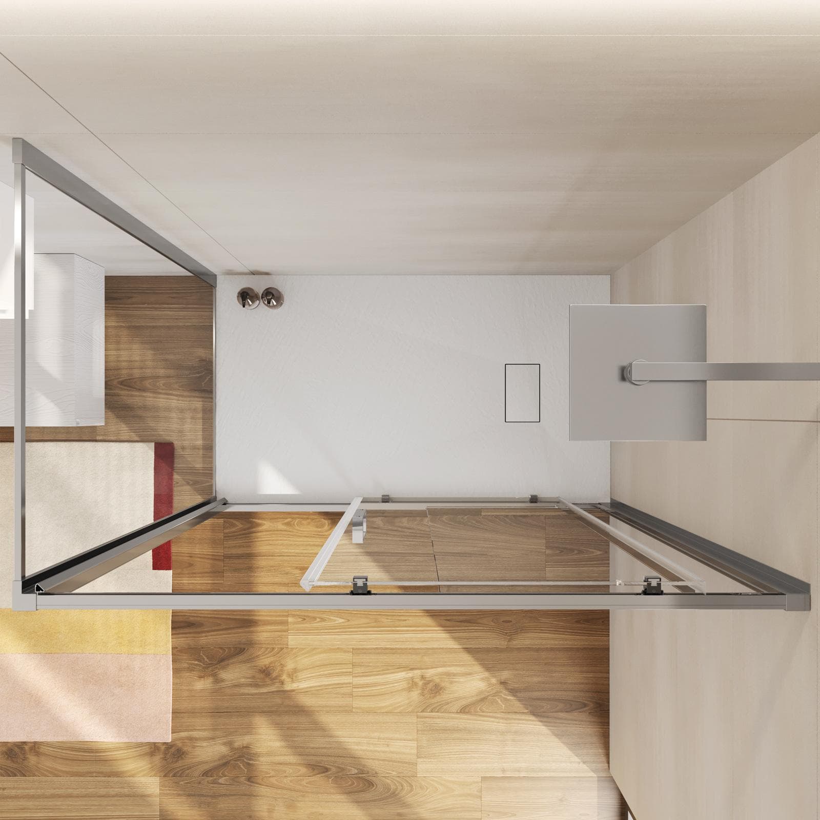 Box doccia 75x120 cm scorrevole vetro trasparente anticalcare profilo cromo 195h - Moritz