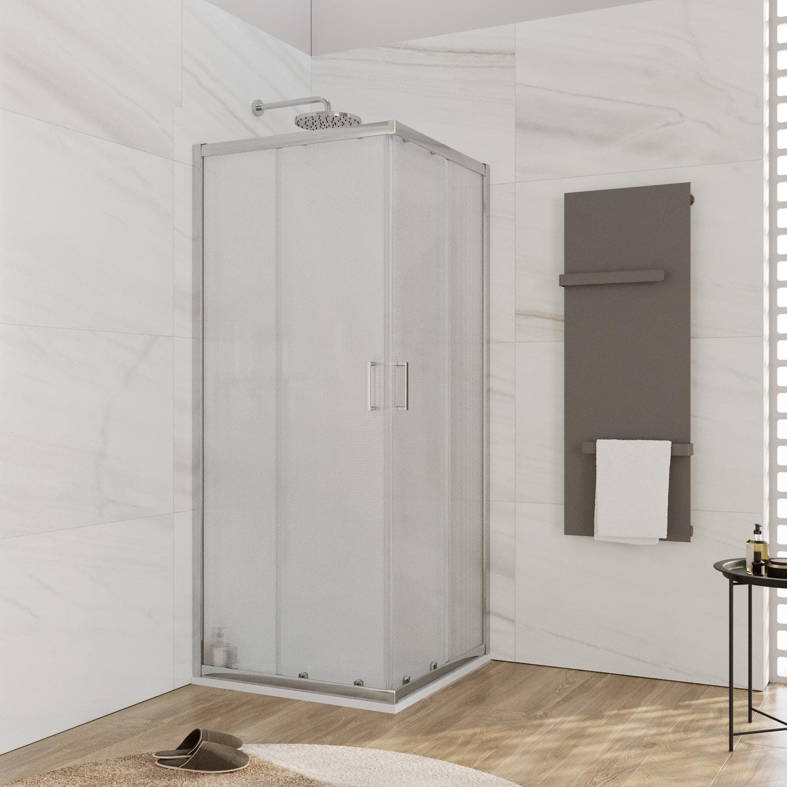 Box doccia 75x75 cm doppio scorrevole vetro stampato 185h - Young
