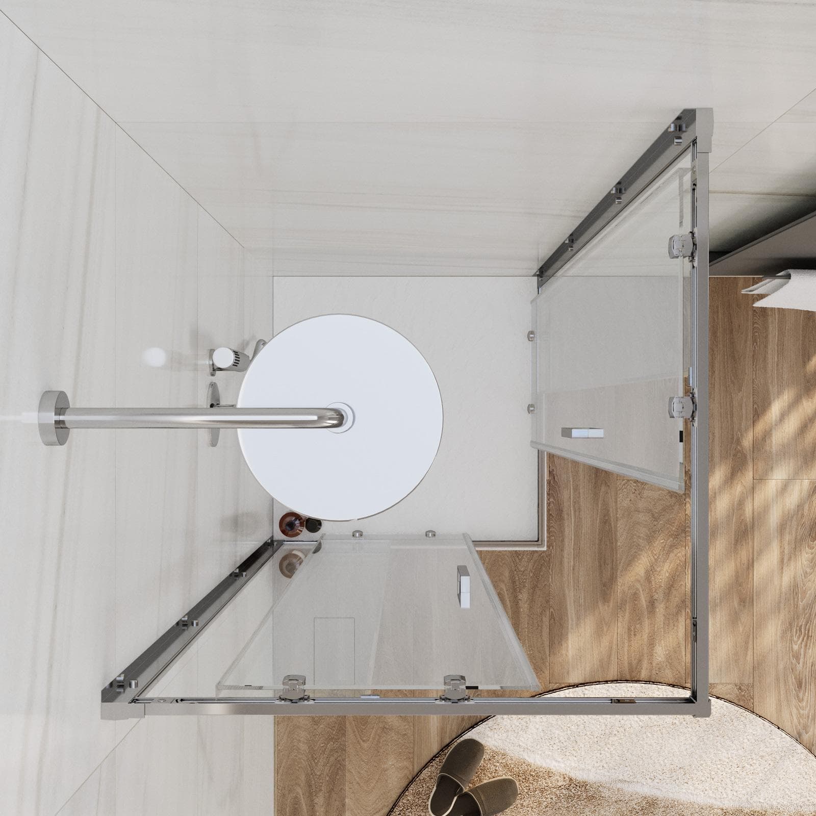 Box doccia 75x75 cm doppio scorrevole vetro temperato 6mm trasparente 185h - Young