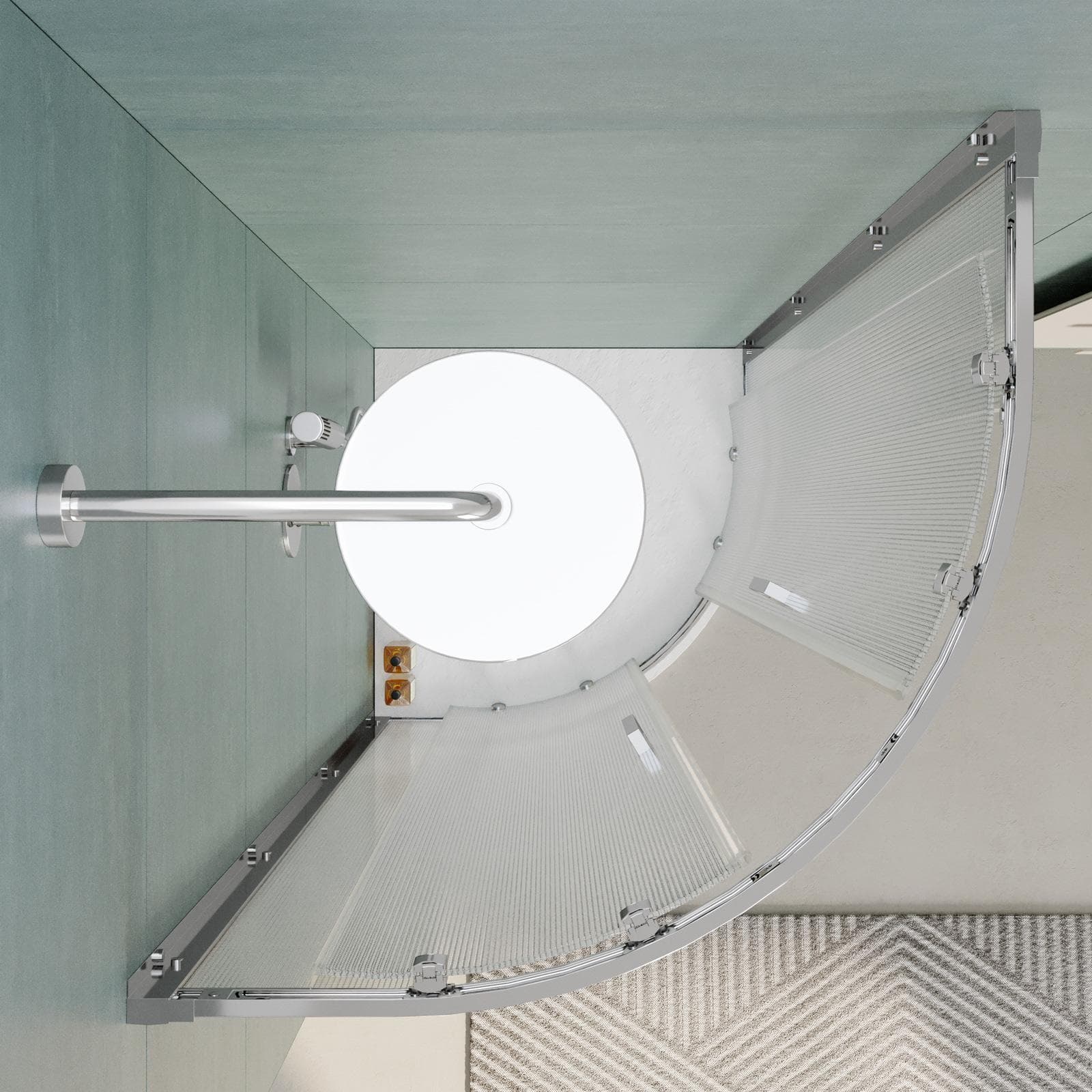 Box doccia 75x75 cm semicircolare vetro temperato 6mm stampato 185h - Young