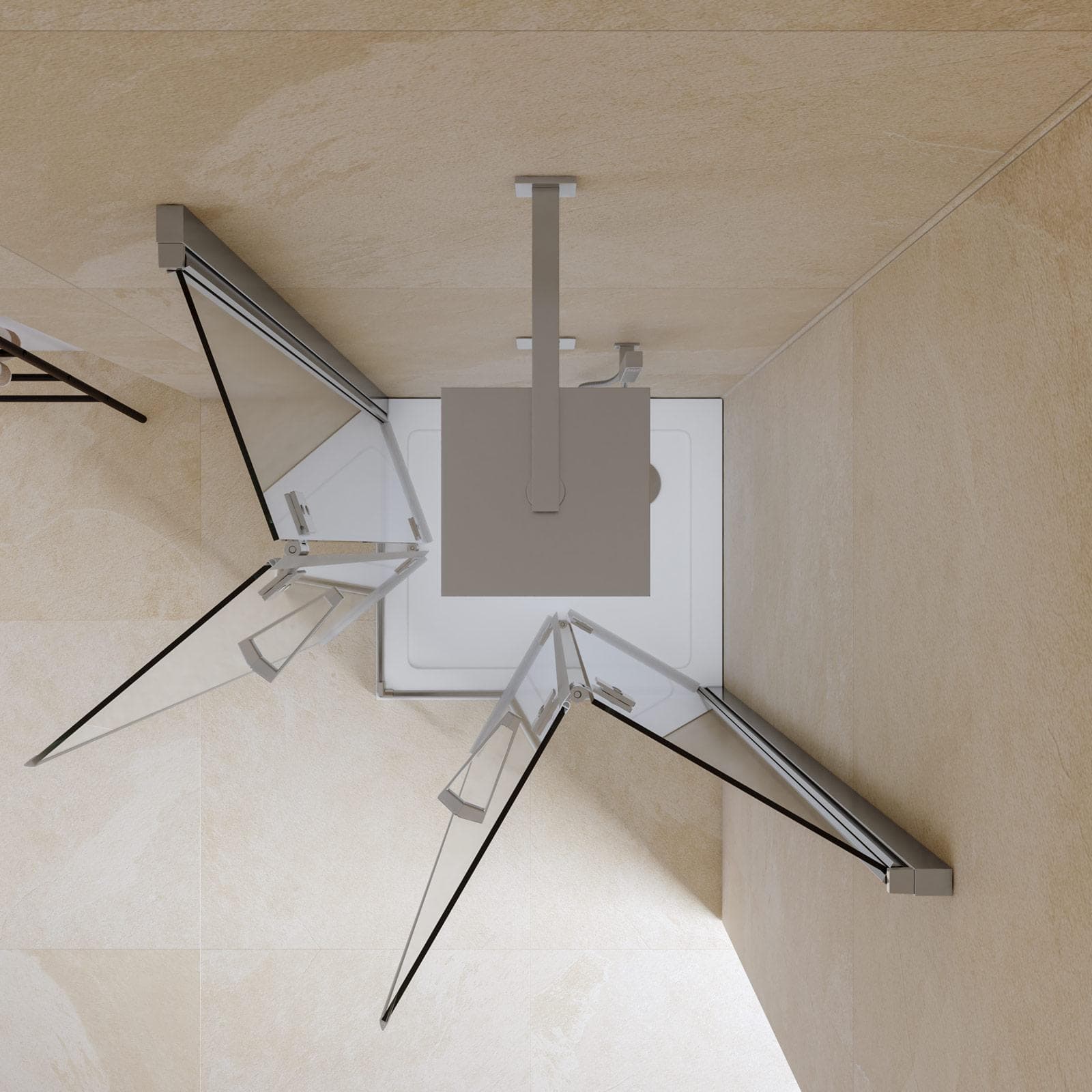 Box doccia 75x80 cm doppio soffietto vetro anticalcare trasparente profilo cromo 195h - Flexy
