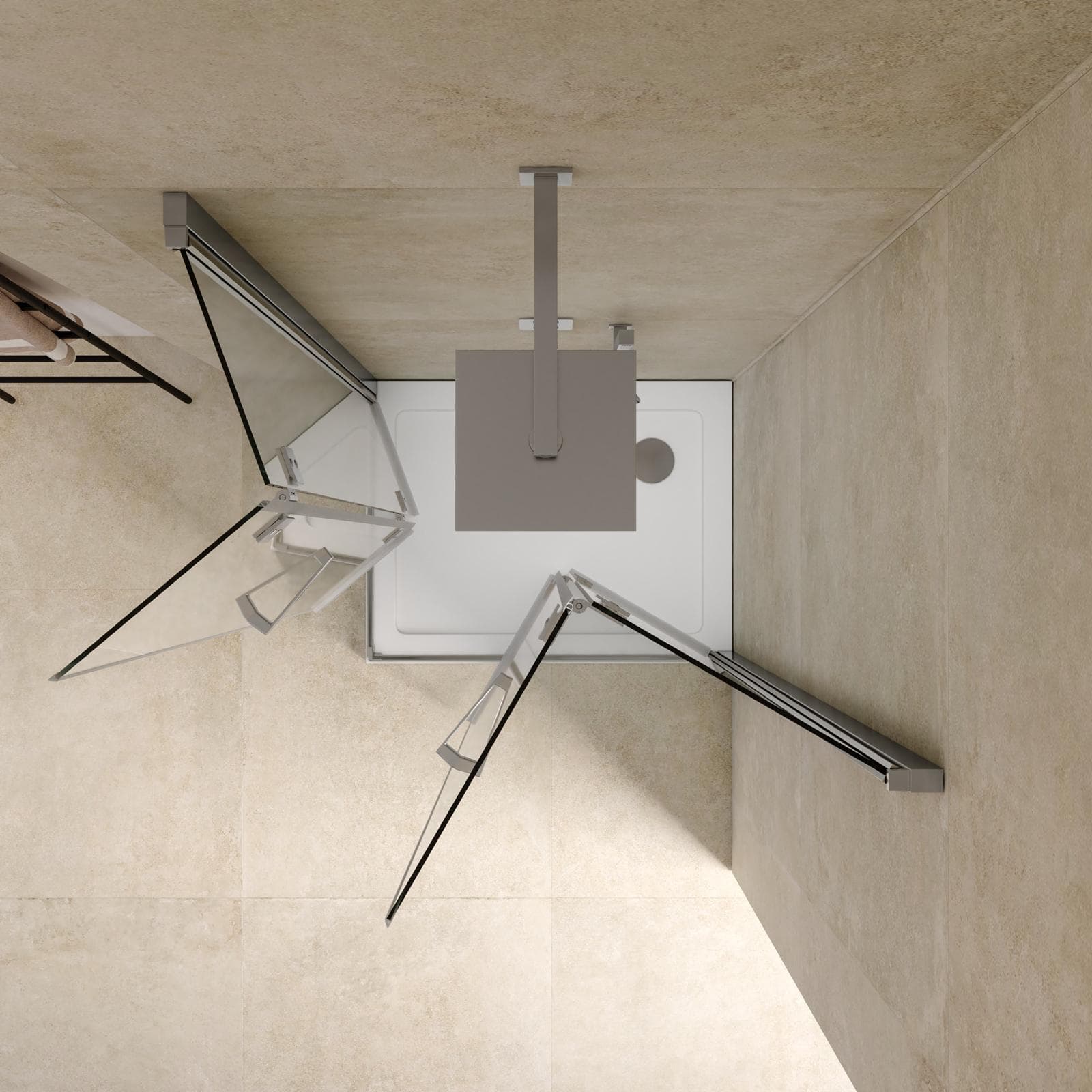 Box doccia 75x90 cm doppio soffietto vetro anticalcare trasparente profilo cromo 195h - Flexy