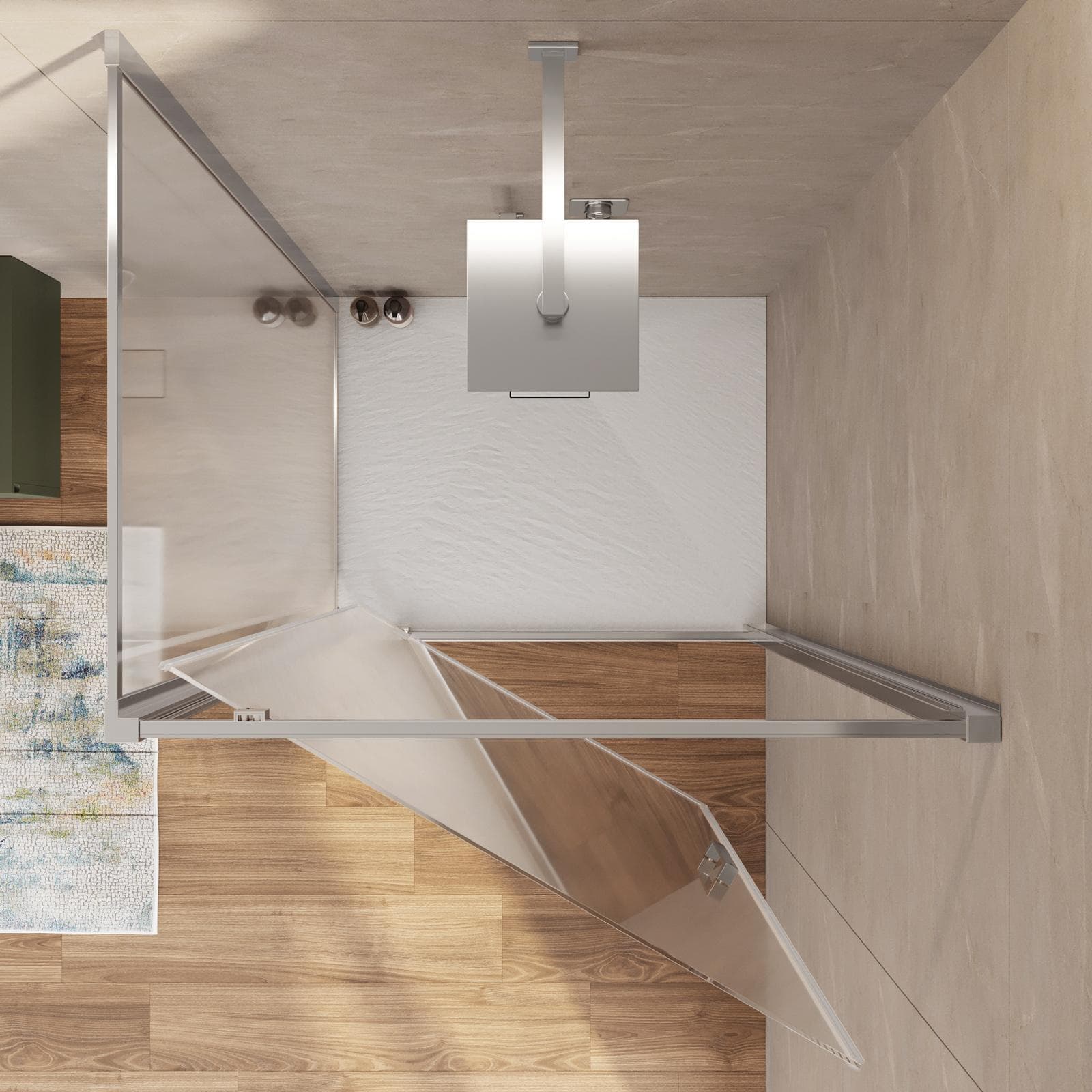 Box doccia 80x100 cm battente vetro trasparente anticalcare profilo cromo 195h - Moritz