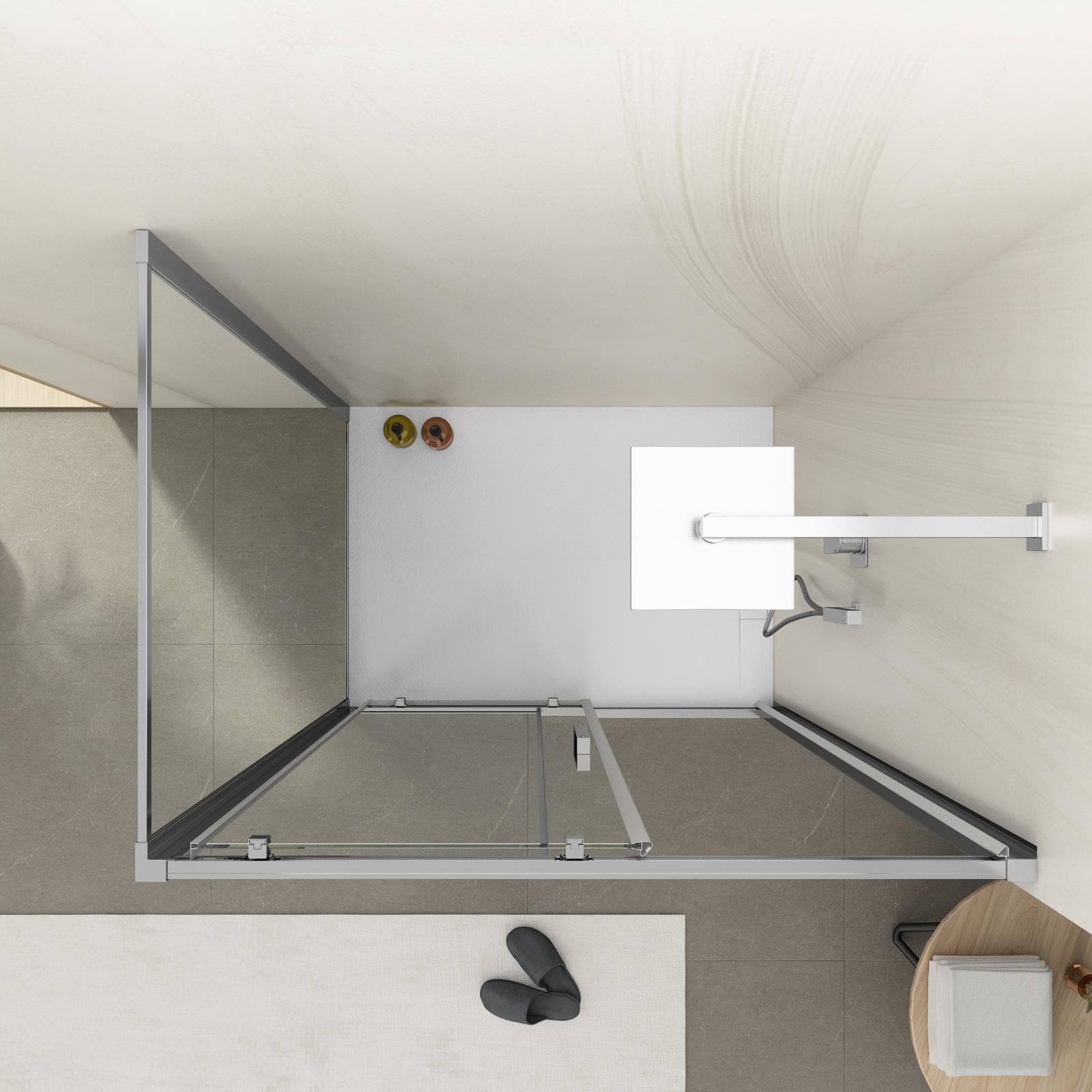 Box doccia 80x100 cm scorrevole vetro trasparente anticalcare profilo cromo 195h - Moritz
