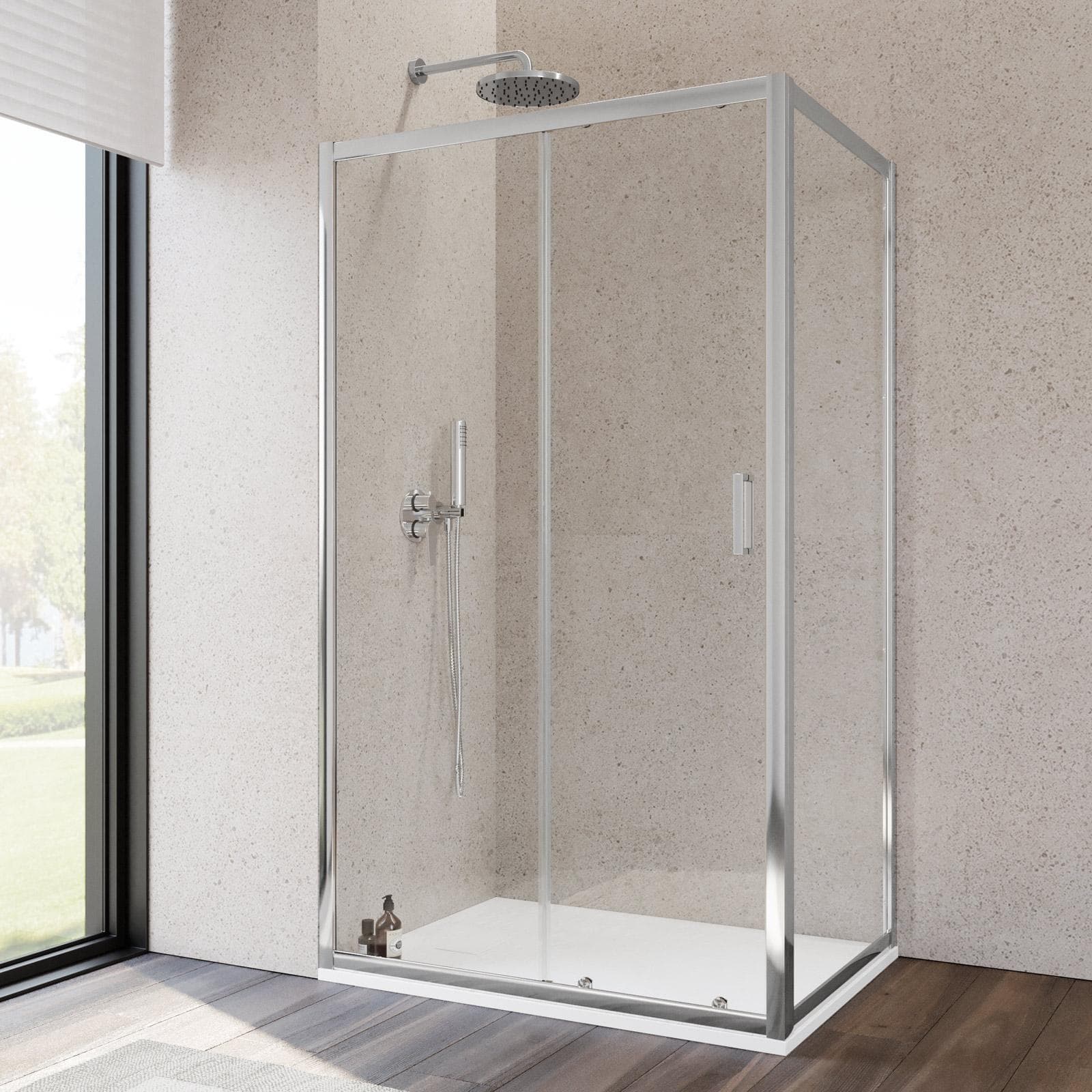Box doccia 80x110 cm scorrevole vetro temperato 6mm trasparente 185h - Young