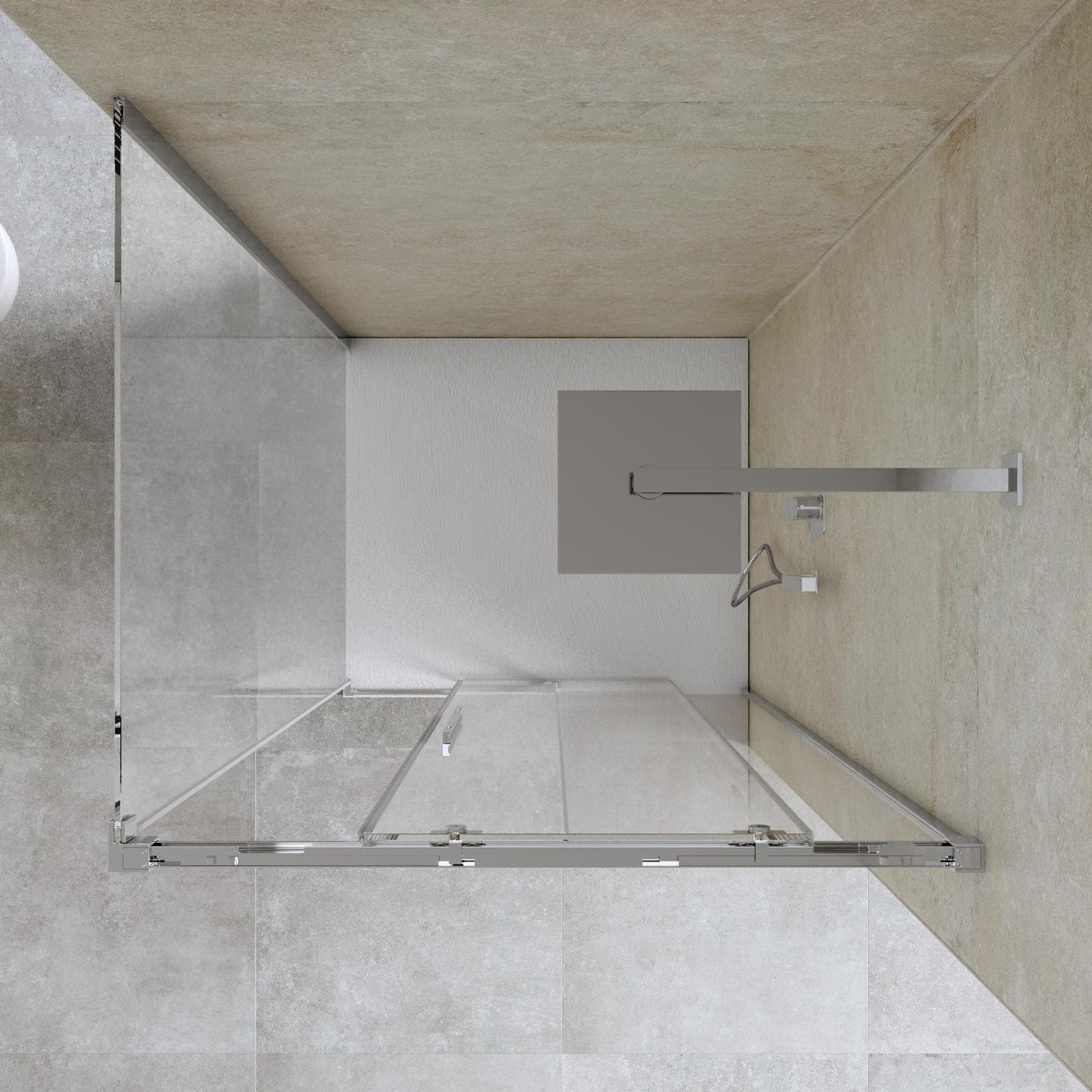Box doccia 80x110 cm scorrevole vetro anticalcare 8 mm trasparente profilo cromo 200 h - Alissa