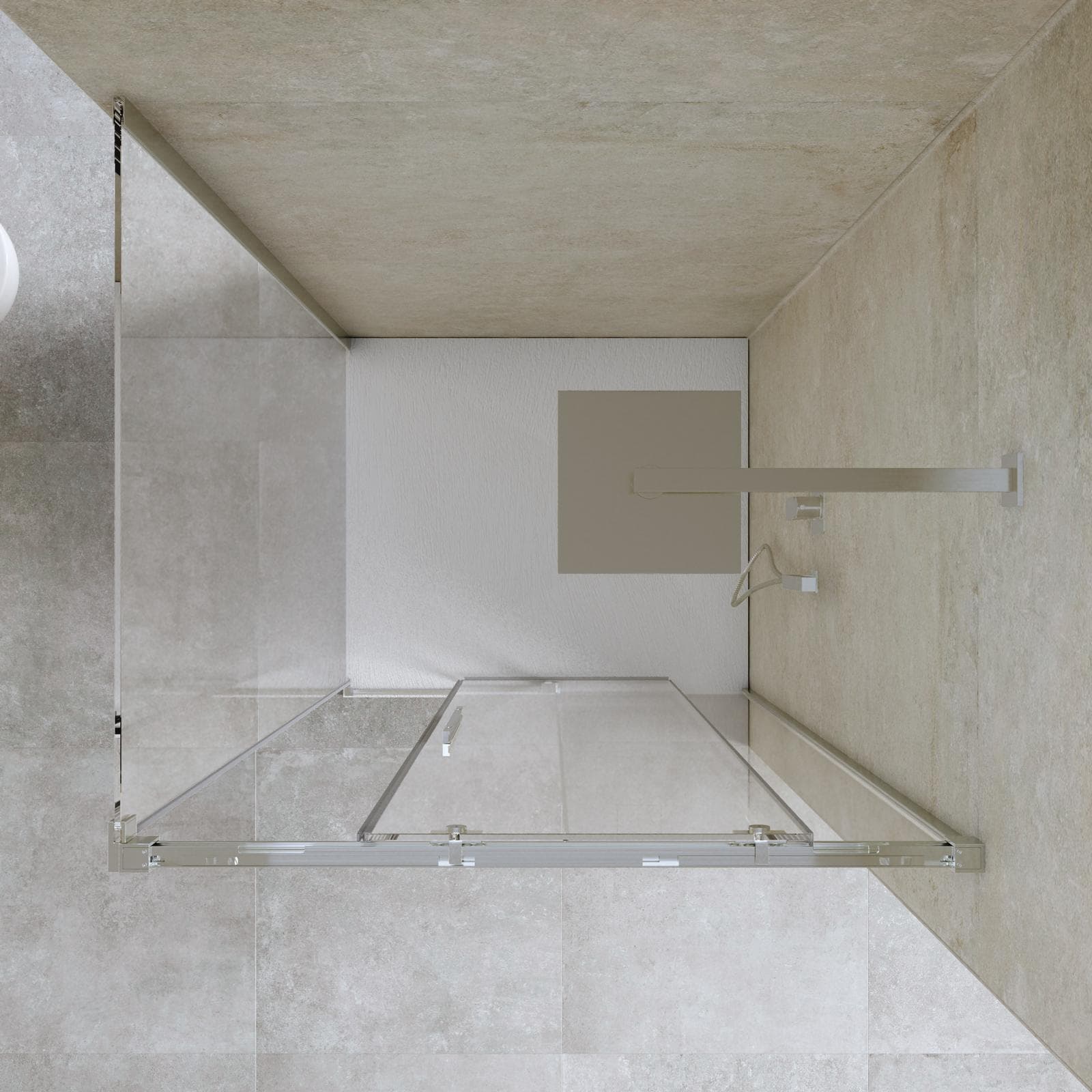 Box doccia 80x110 cm scorrevole vetro anticalcare 8 mm trasparente profilo spazzolato 200 h - Alissa