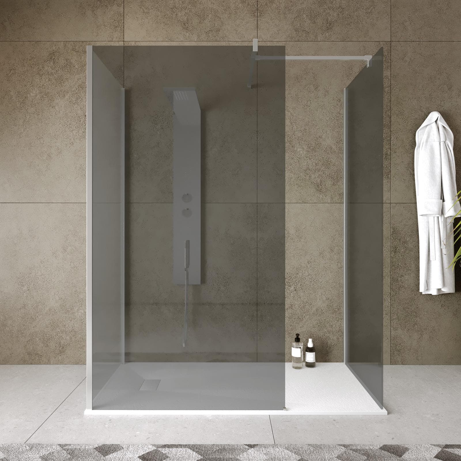 Box doccia 80x110x80 vetro temperato fumè anticalcare altezza 200 h - Keep