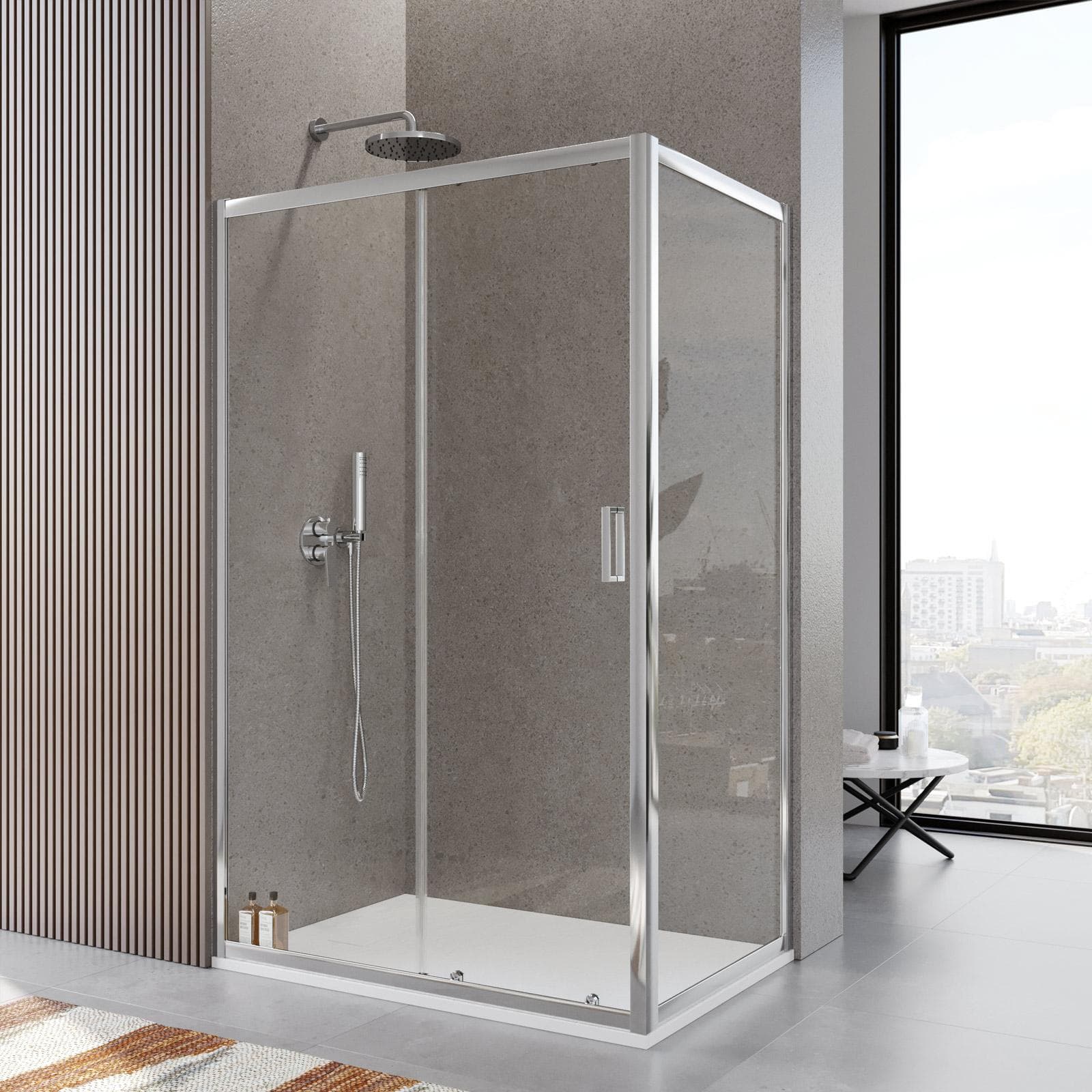 Box doccia 80x120 cm scorrevole vetro temperato 6mm trasparente 185h - Young