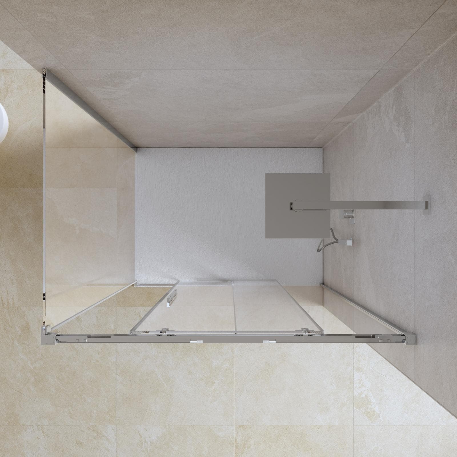 Box doccia 80x120 cm scorrevole vetro anticalcare 8 mm trasparente profilo cromo 200 h - Alissa