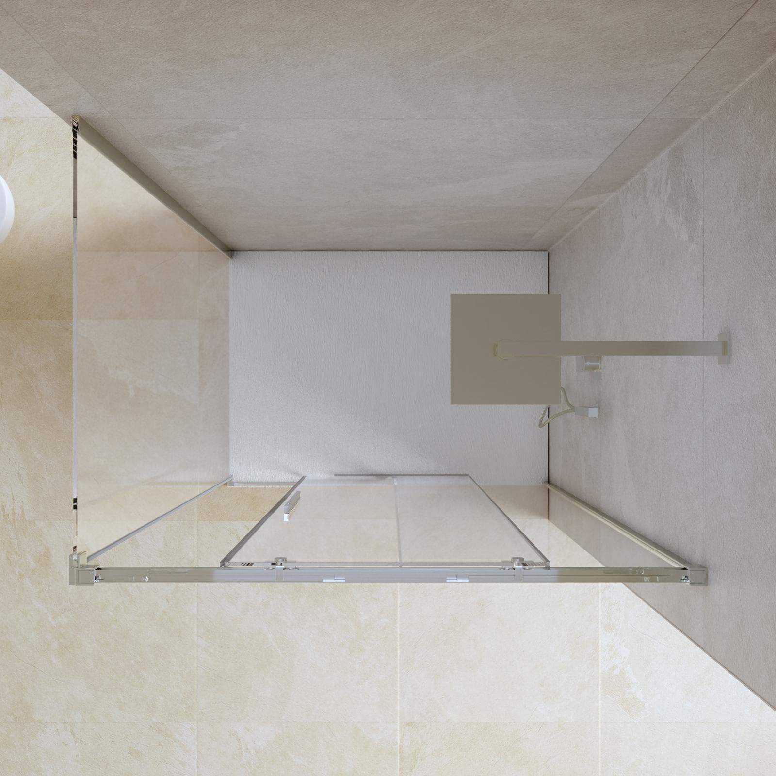 Box doccia 80x120 cm scorrevole vetro anticalcare 8 mm trasparente profilo spazzolato 200 h - Alissa