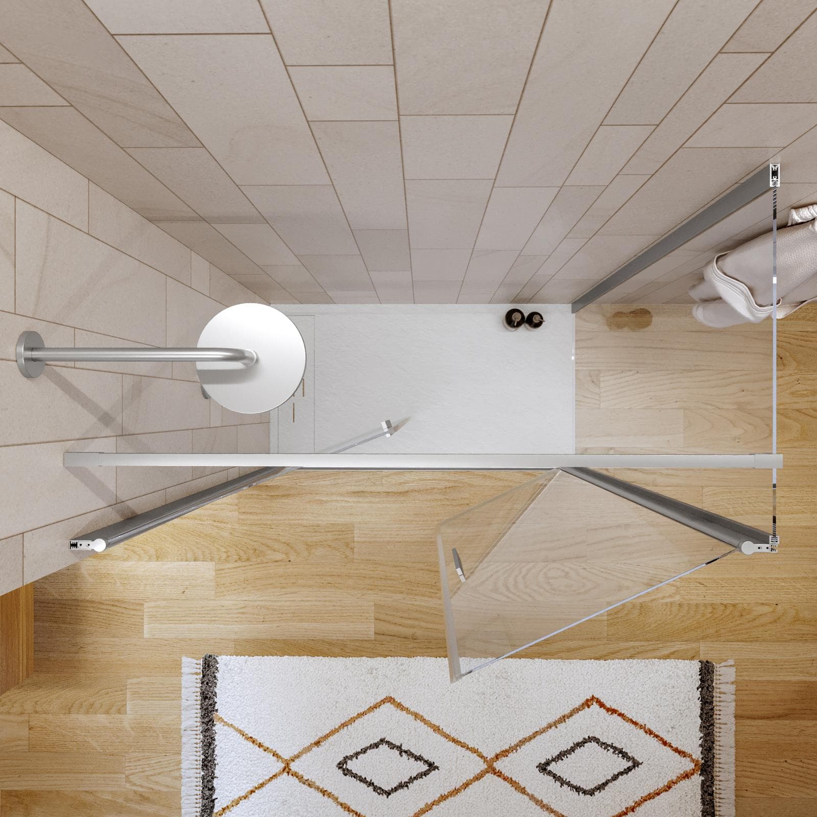 Box doccia 80x130 apertura saloon con vetro anticalcare trasparente e profilo cromo 195h - Lost