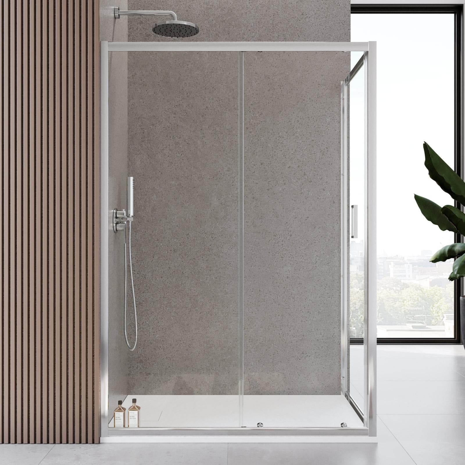 Box doccia 80x135 cm scorrevole vetro temperato 6mm trasparente 185h - Young
