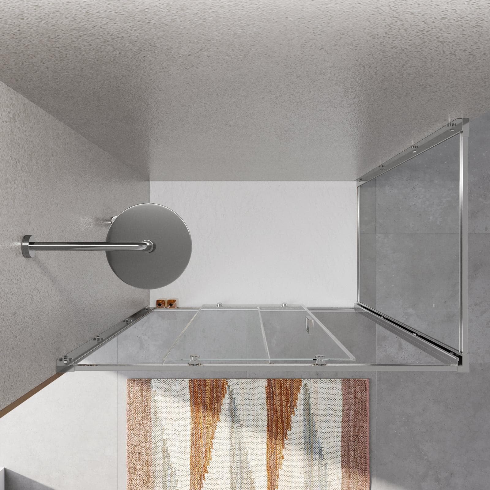 Box doccia 80x135 cm scorrevole vetro temperato 6mm trasparente 185h - Young
