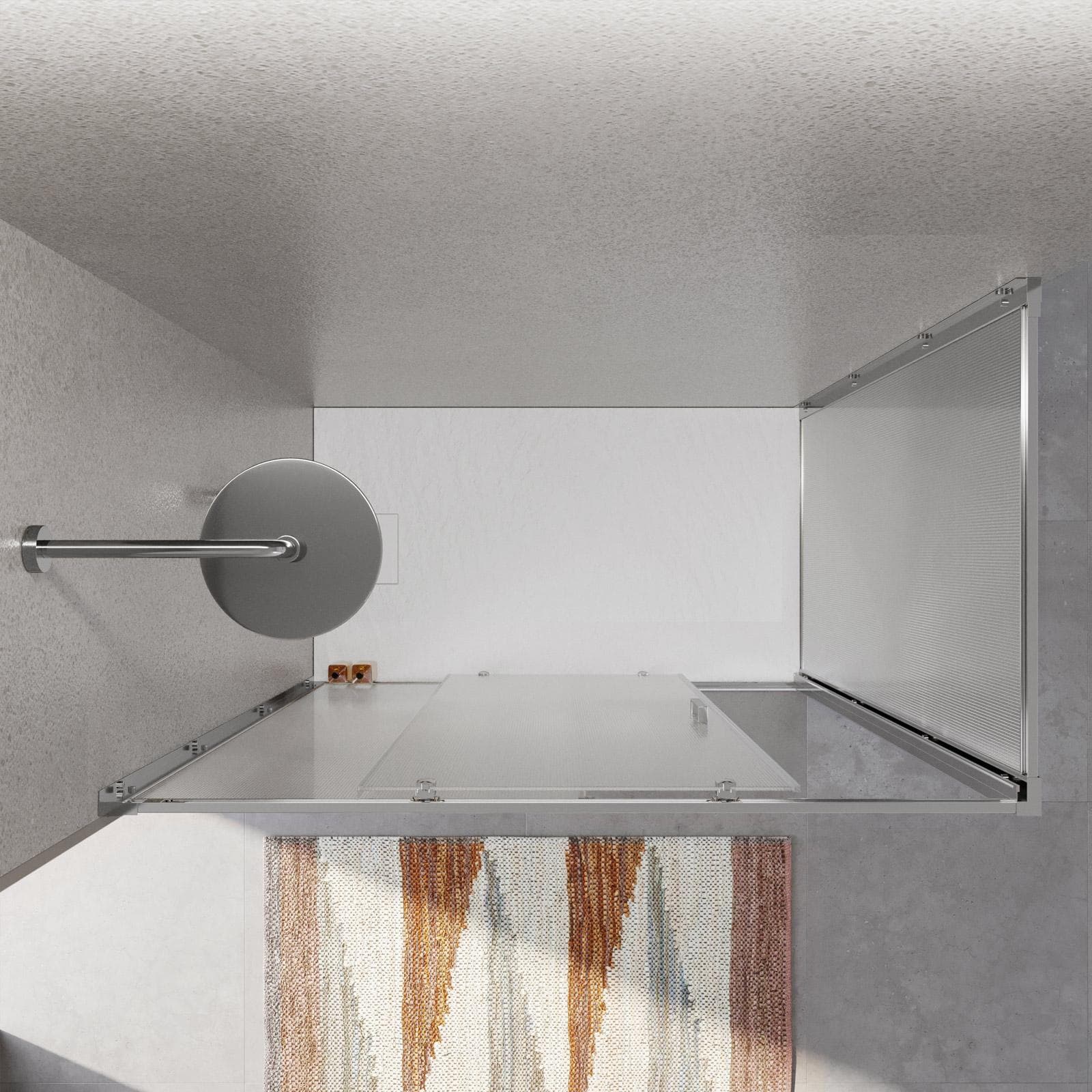 Box doccia 80x140 cm scorrevole vetro temperato 6mm stampato 185h - Young