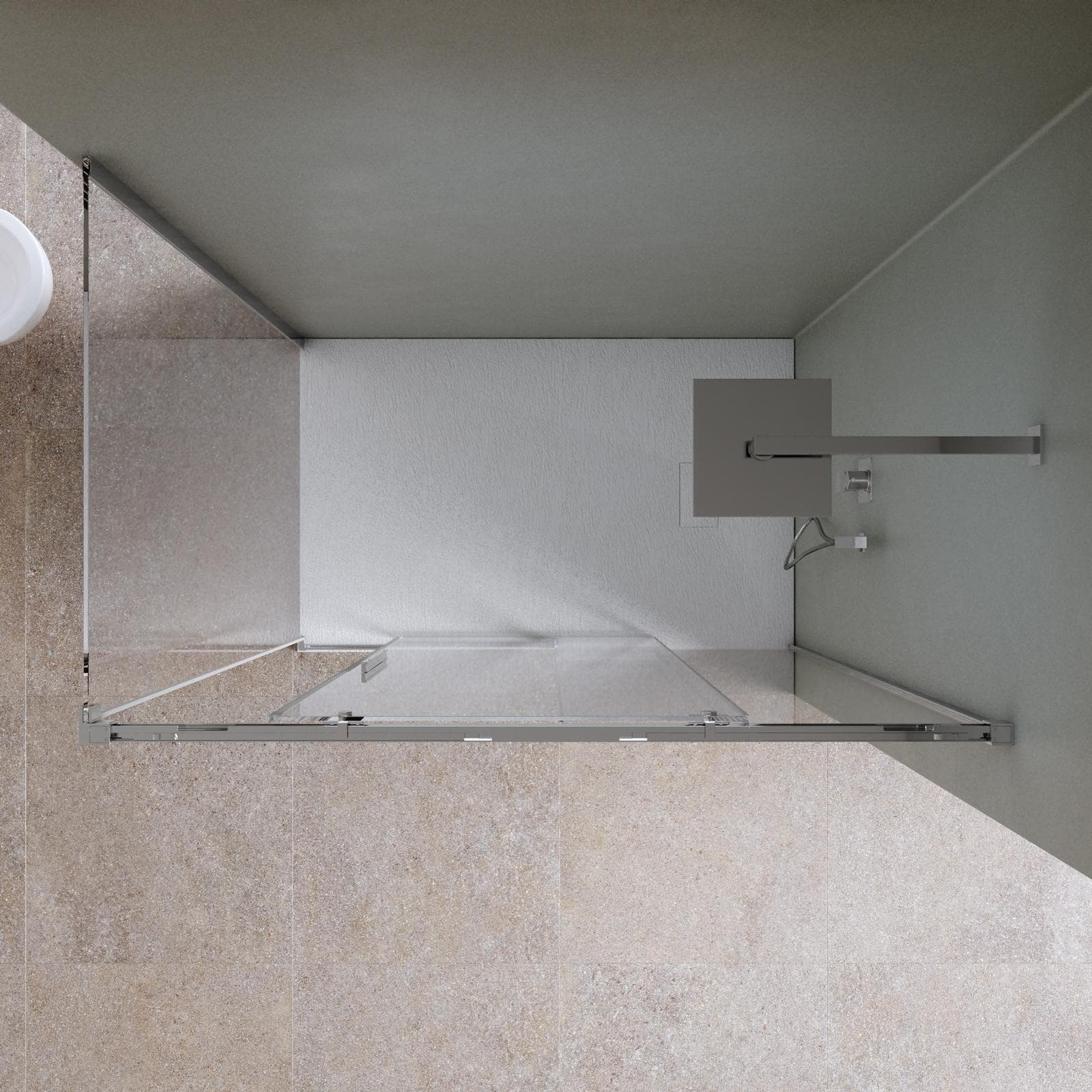 Box doccia 80x140 cm scorrevole vetro anticalcare 8 mm trasparente profilo cromo 200 h - Alissa