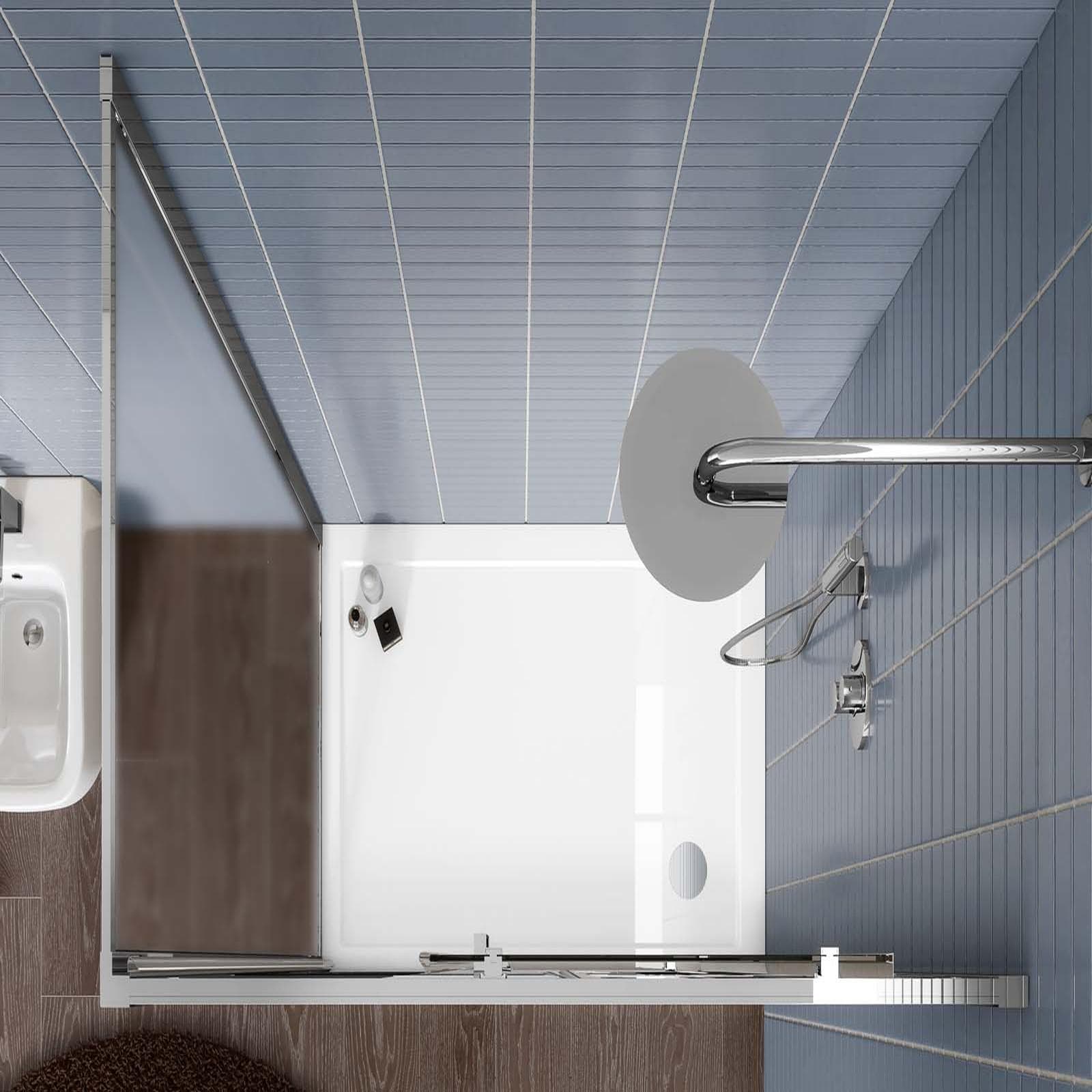 Box doccia 80x160 cm porta scorrevole vetro opaco profilo cromo 195h - Moritz