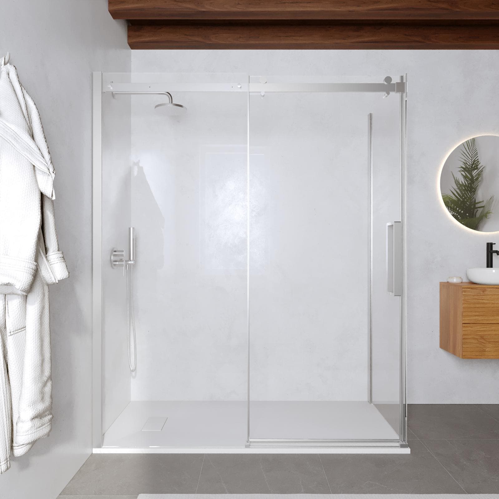 Box doccia 80x170 cm scorrevole in vetro anticalcare trasparente e profilo cromo 200h - Lucy
