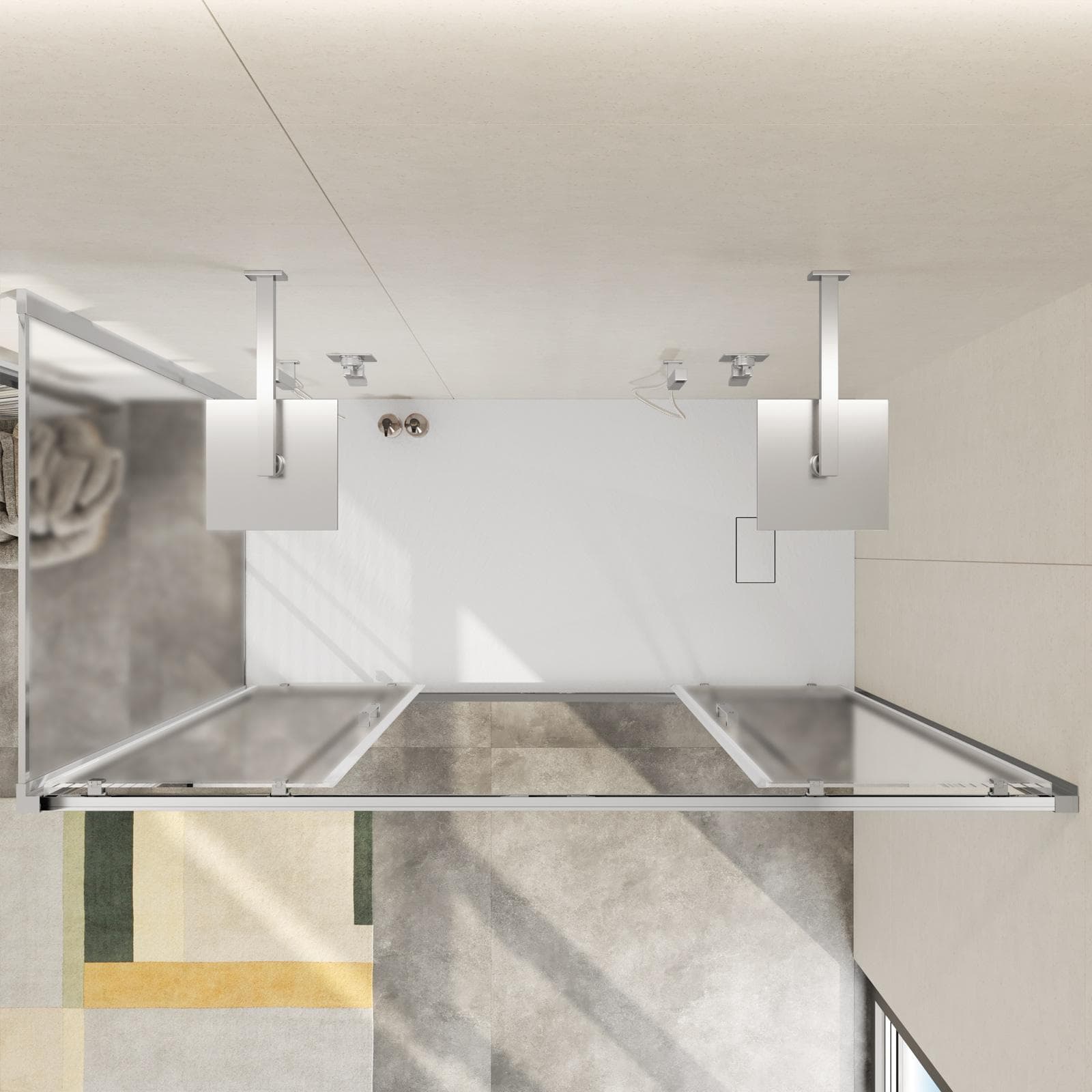Box doccia 80x180 cm doppio scorrevole vetro opaco profilo cromo 195h - Moritz