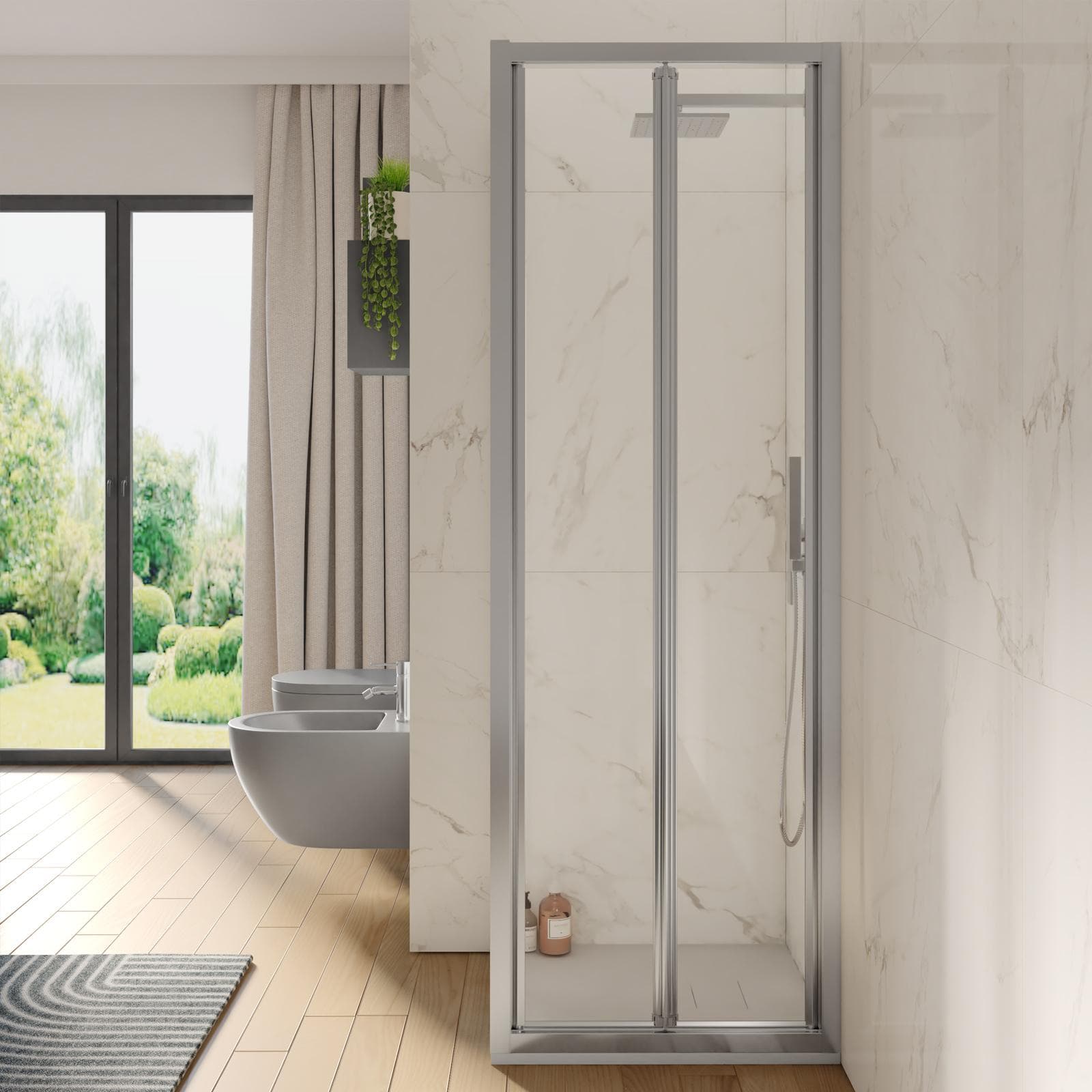 Box doccia 80x70 cm porta a soffietto trasparente anticalcare 195h - Sofy
