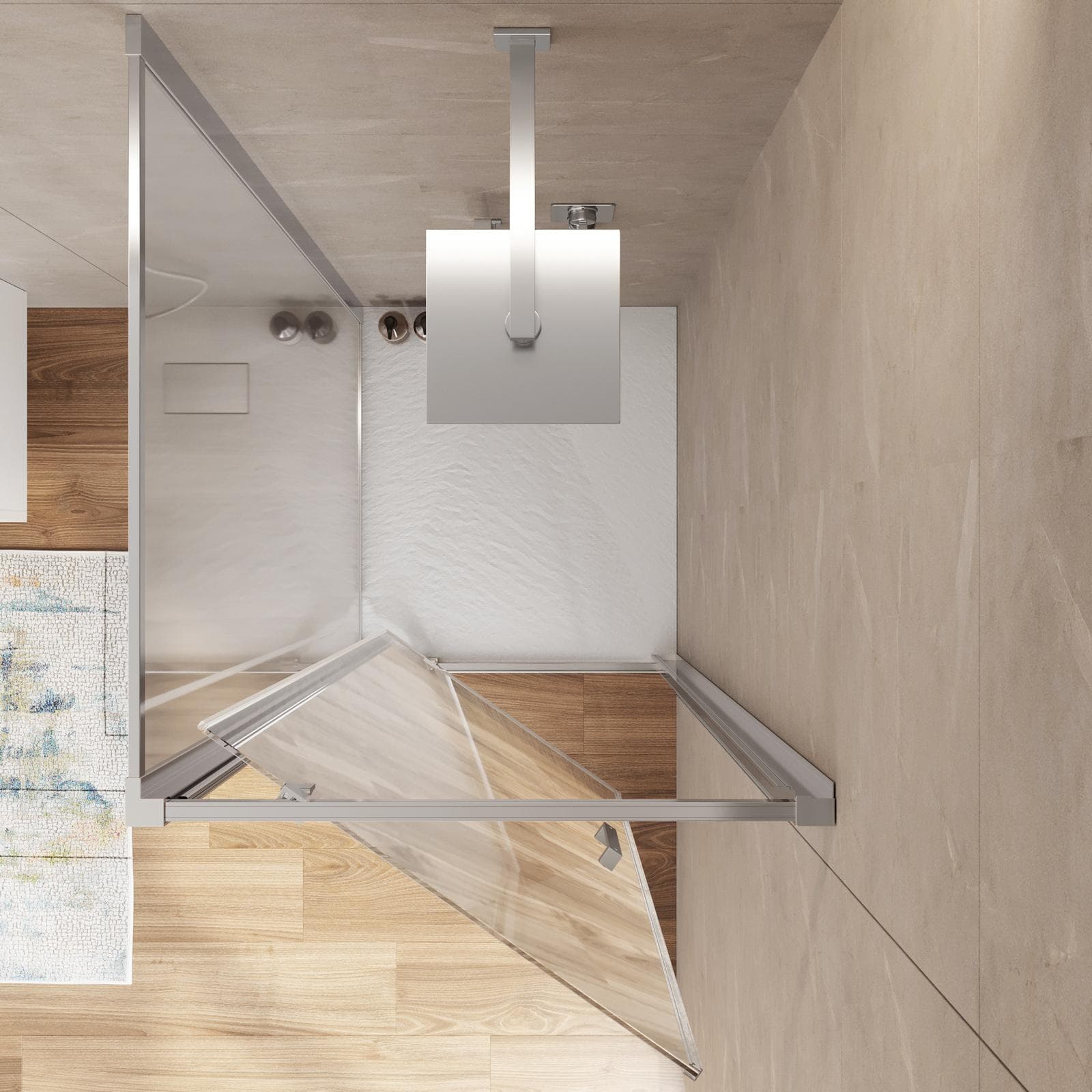 Box doccia 80x70 cm battente vetro trasparente anticalcare profilo cromo 195h - Moritz