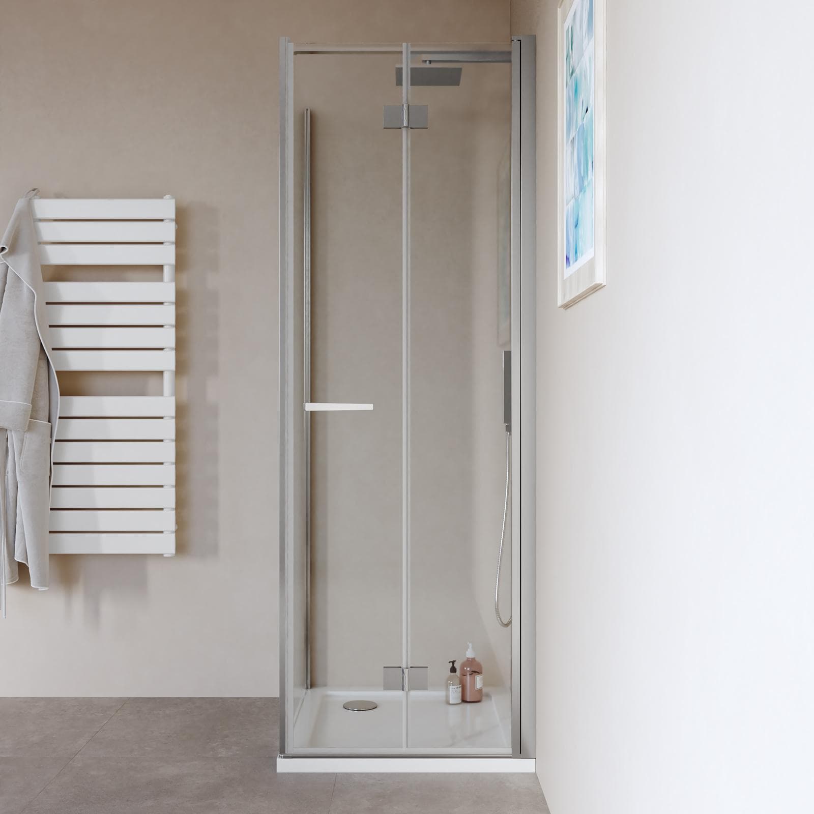 Box doccia 80x75 cm a soffietto vetro anticalcare trasparente profilo cromo 195h - Flexy