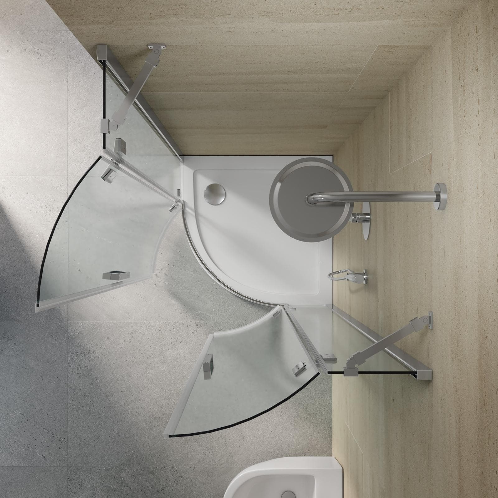 Box doccia battente 80x80 cm semicircolare vetro temperato anticalcare 195h - Closet