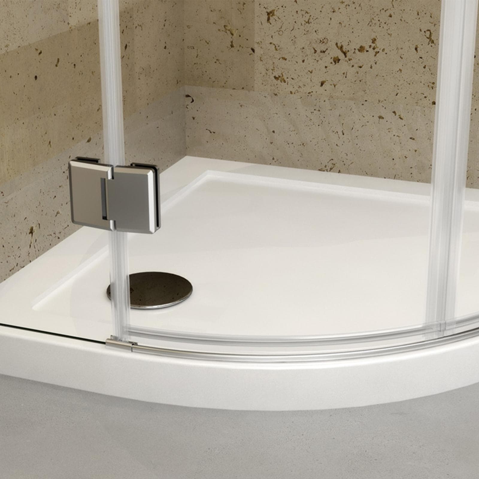 Box doccia battente 80x80 cm semicircolare vetro temperato anticalcare 195h - Closet