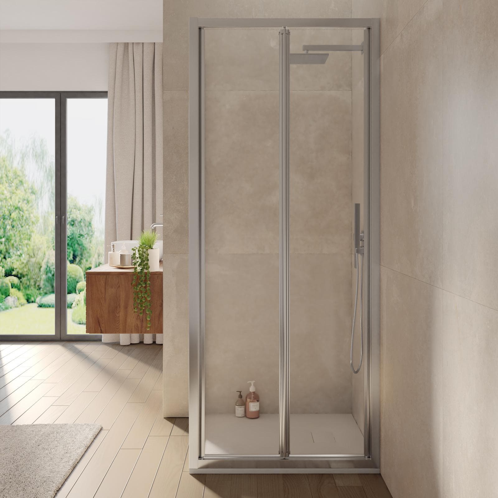 Box doccia 80x80 cm porta a soffietto trasparente anticalcare 195h - Sofy