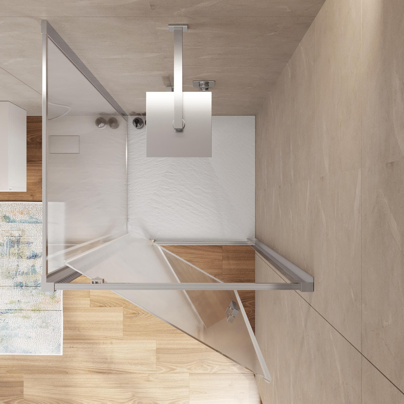 Box doccia 80x80 cm battente vetro trasparente anticalcare profilo cromo 195h - Moritz