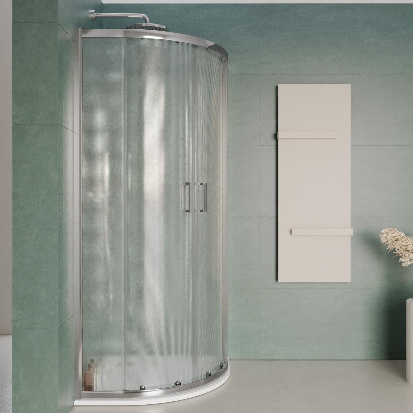 Box doccia 80x80 cm semicircolare vetro temperato 6mm stampato 185h - Young