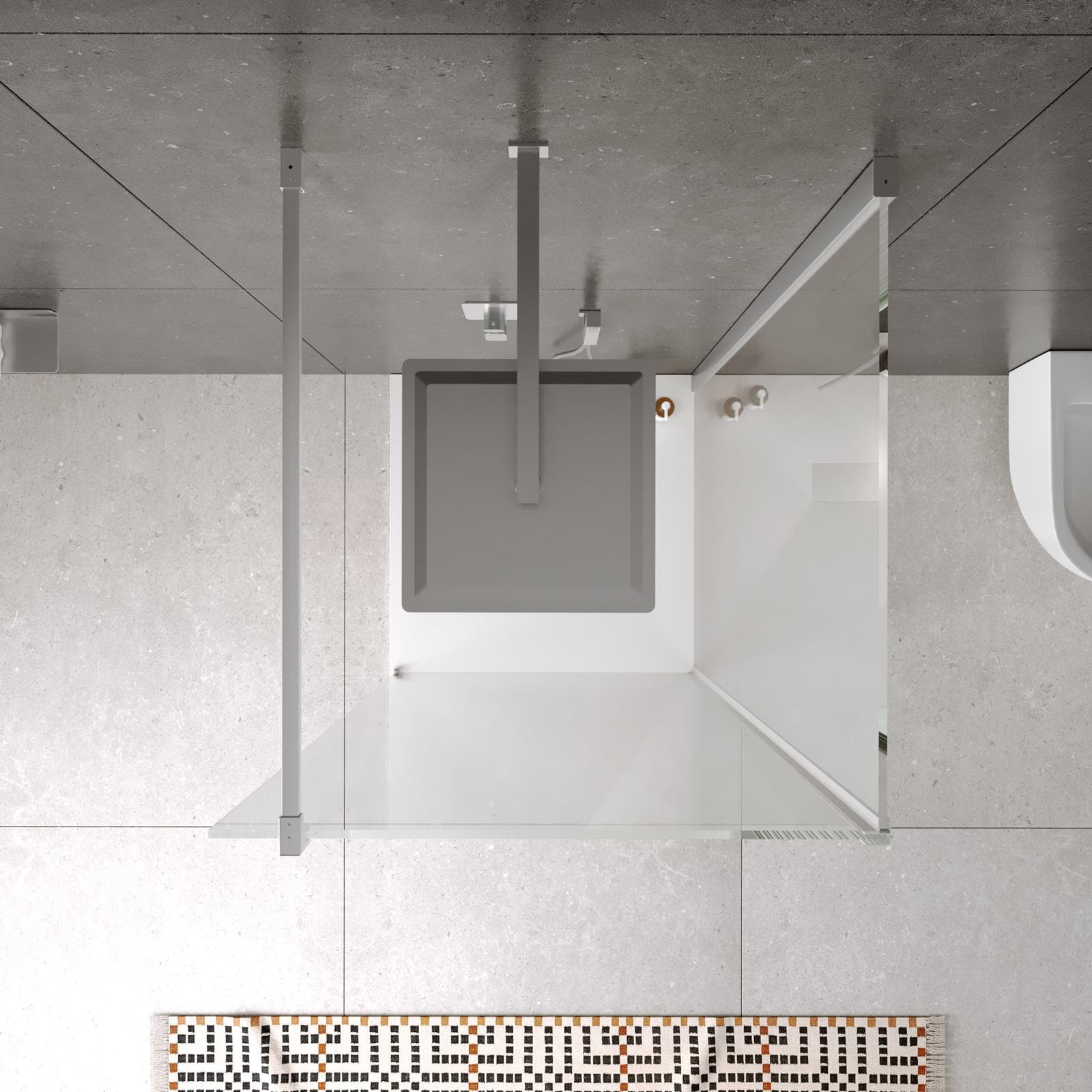 Box doccia walk-in 80x80cm angolare con vetro trasparente e profilo cromo 200h - Keep