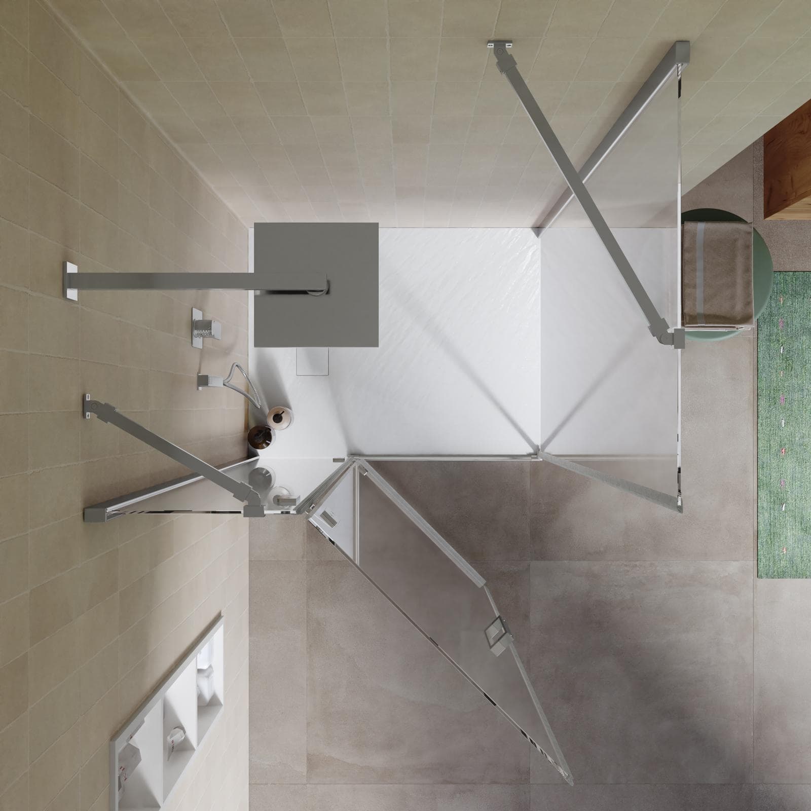 Box doccia 80x90 cm battente vetro temperato anticalcare 195h - Closet