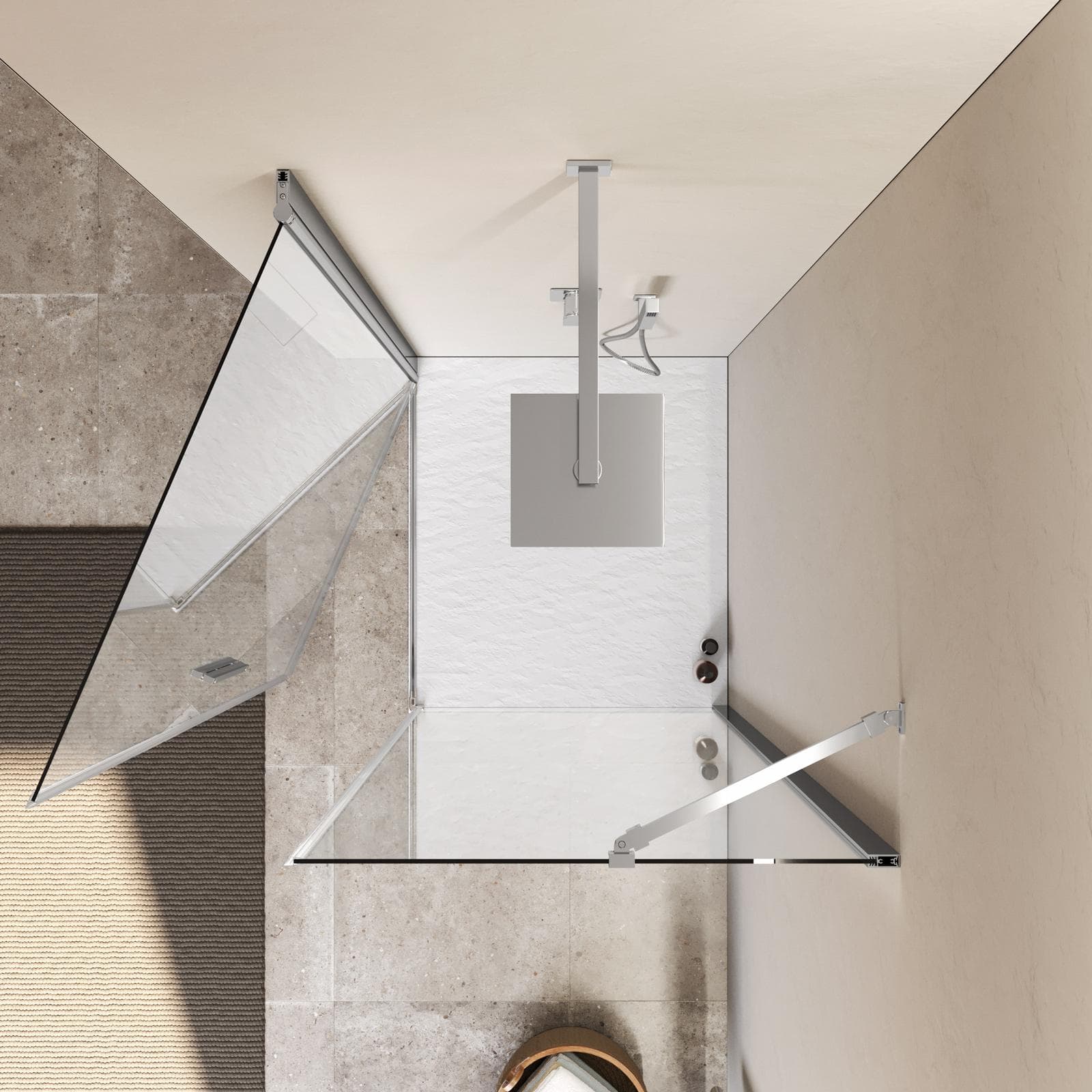Box doccia 80x90 cm battente in vetro temperato 6mm trasparente 195h - Nilo