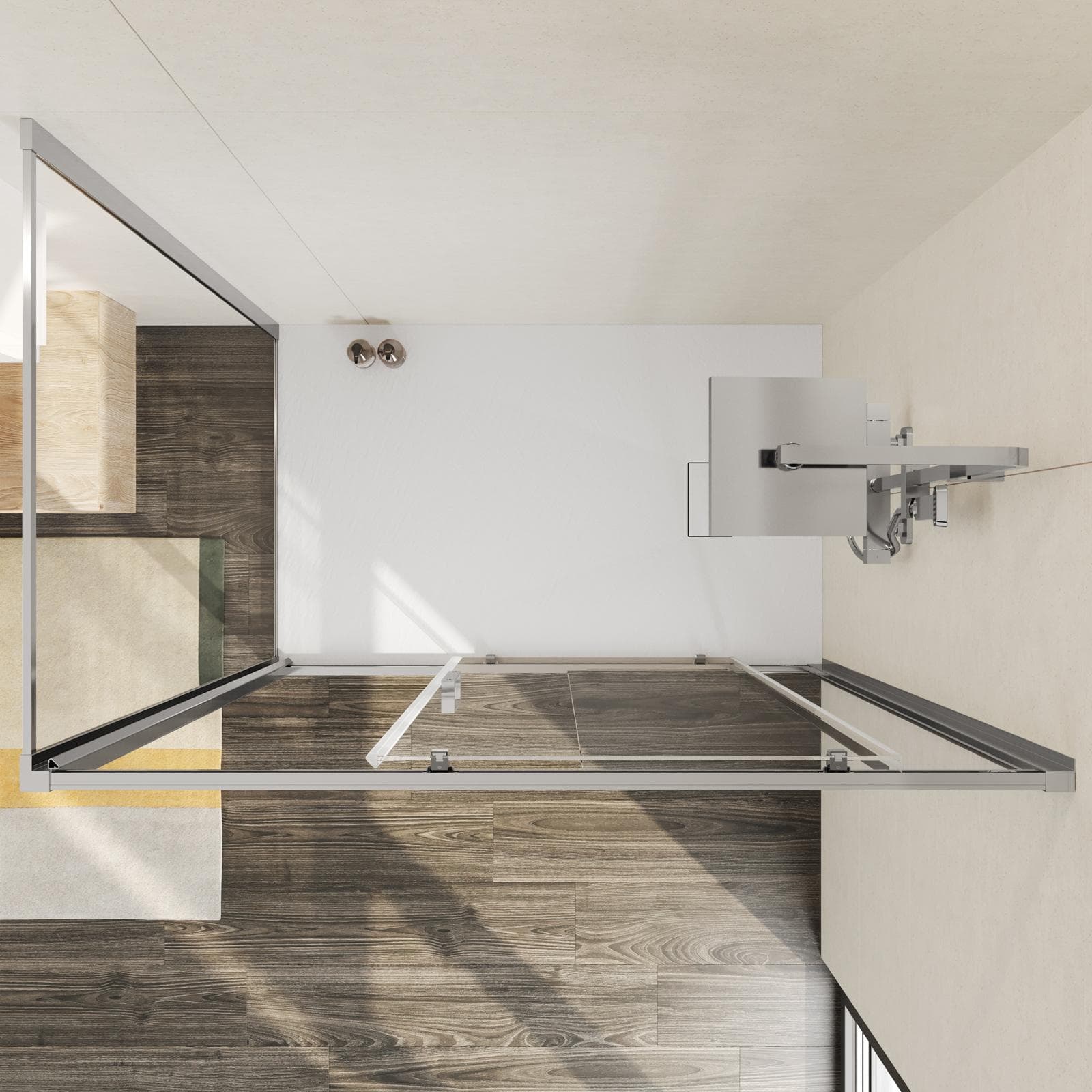 Box doccia 85x130 cm scorrevole vetro trasparente anticalcare profilo cromo 195h - Moritz